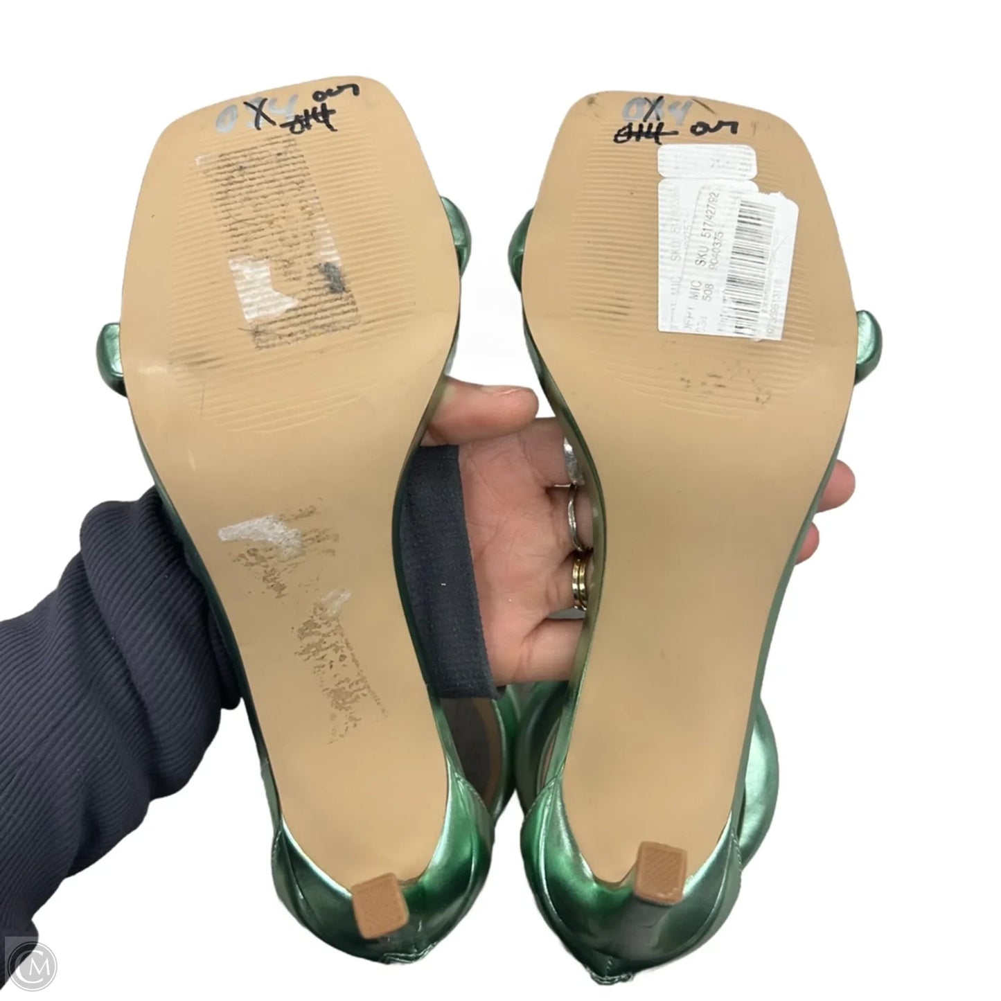 Sandals Heels Stiletto By Steve Madden In Green, Size: 6