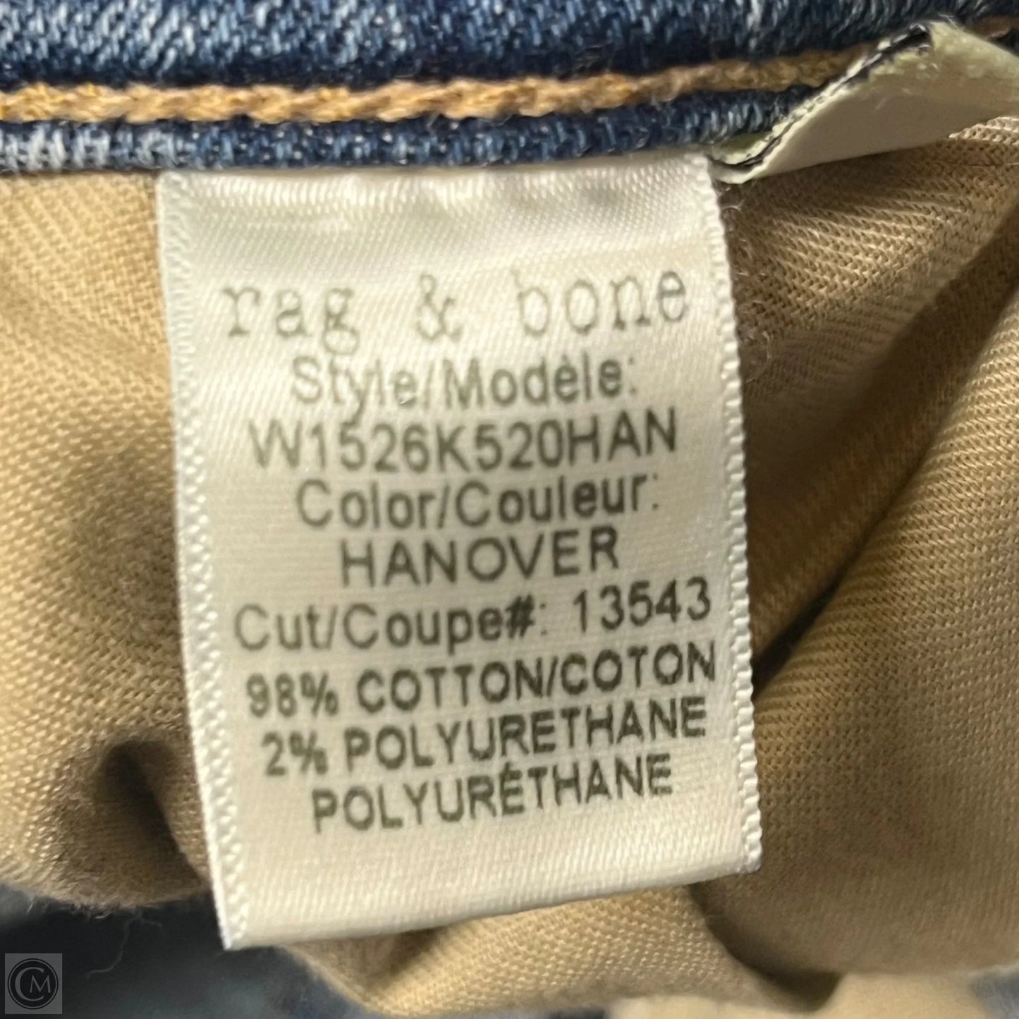 Jeans Skinny By Rag And Bone In Blue Denim, Size: 2