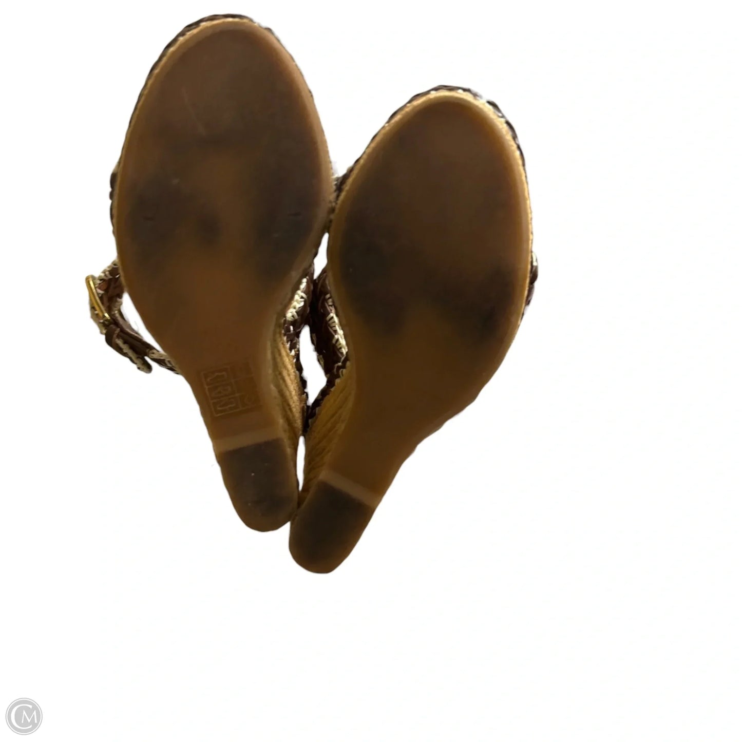 Sandals Designer By Tory Burch In Brown & Cream, Size: 5.5