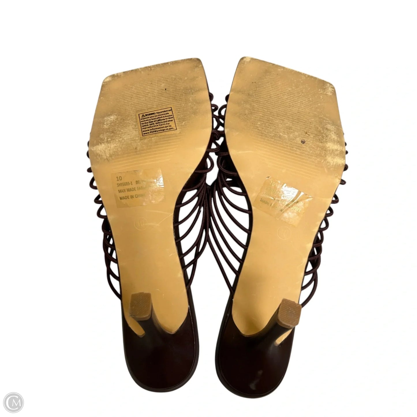 Sandals Heels Stiletto By Fashion Nova In Brown, Size: 10