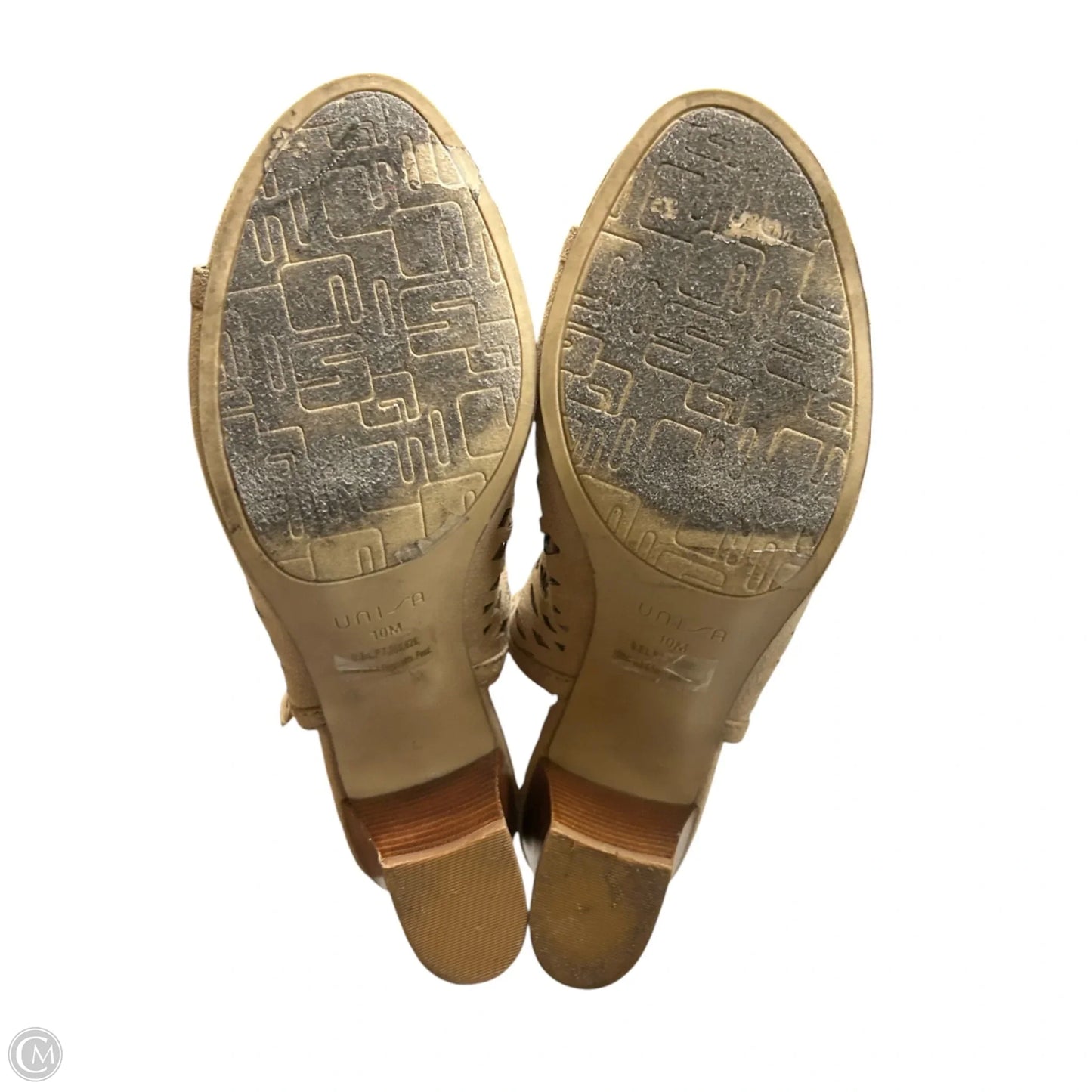 Sandals Heels Block By Unisa In Tan, Size: 10