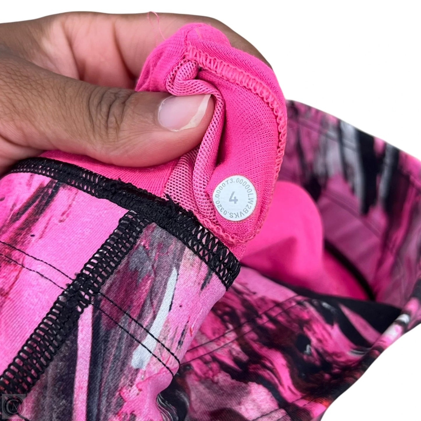 Athletic Bra By Lululemon In Black & Pink, Size: 4