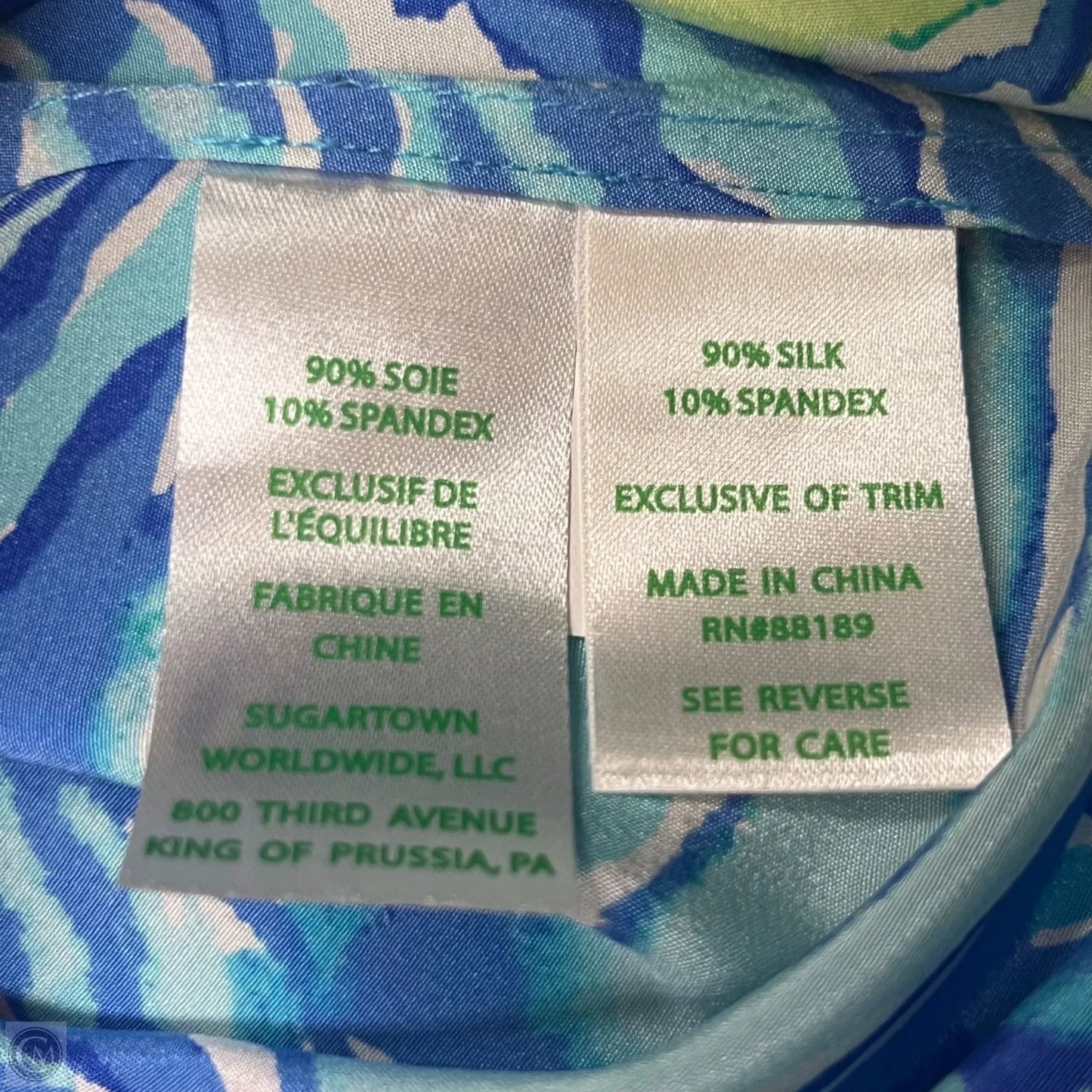 Top Long Sleeve Designer By Lilly Pulitzer In Blue & Green, Size: Xs