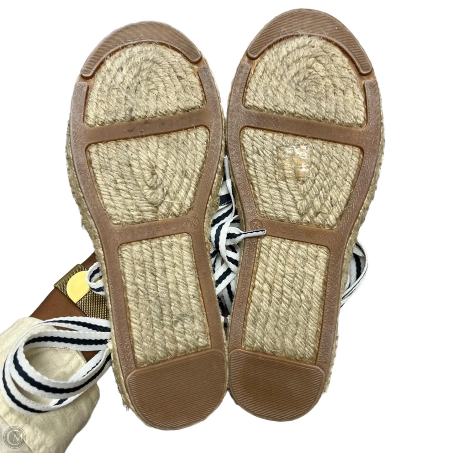 Sandals Flats By J. Crew In Blue & Cream, Size: 7.5