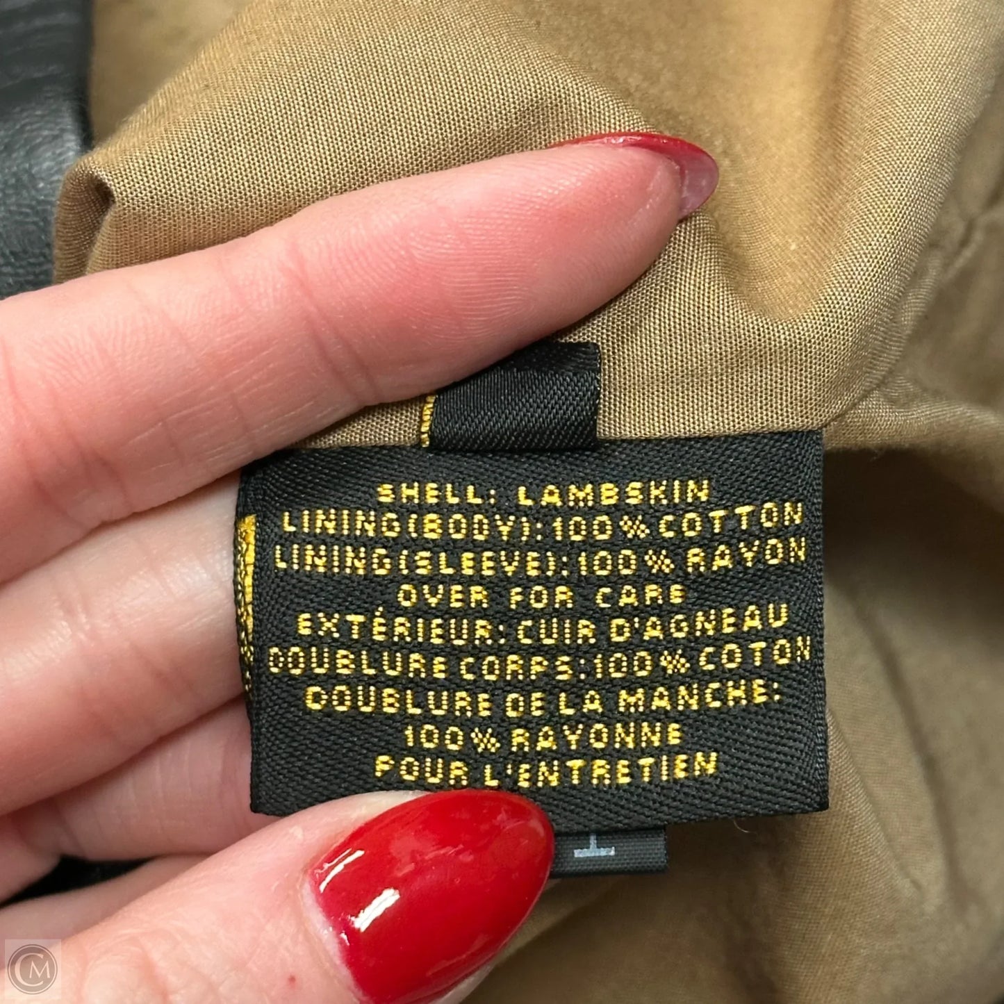 Jacket Leather By Cole-haan In Black, Size: L