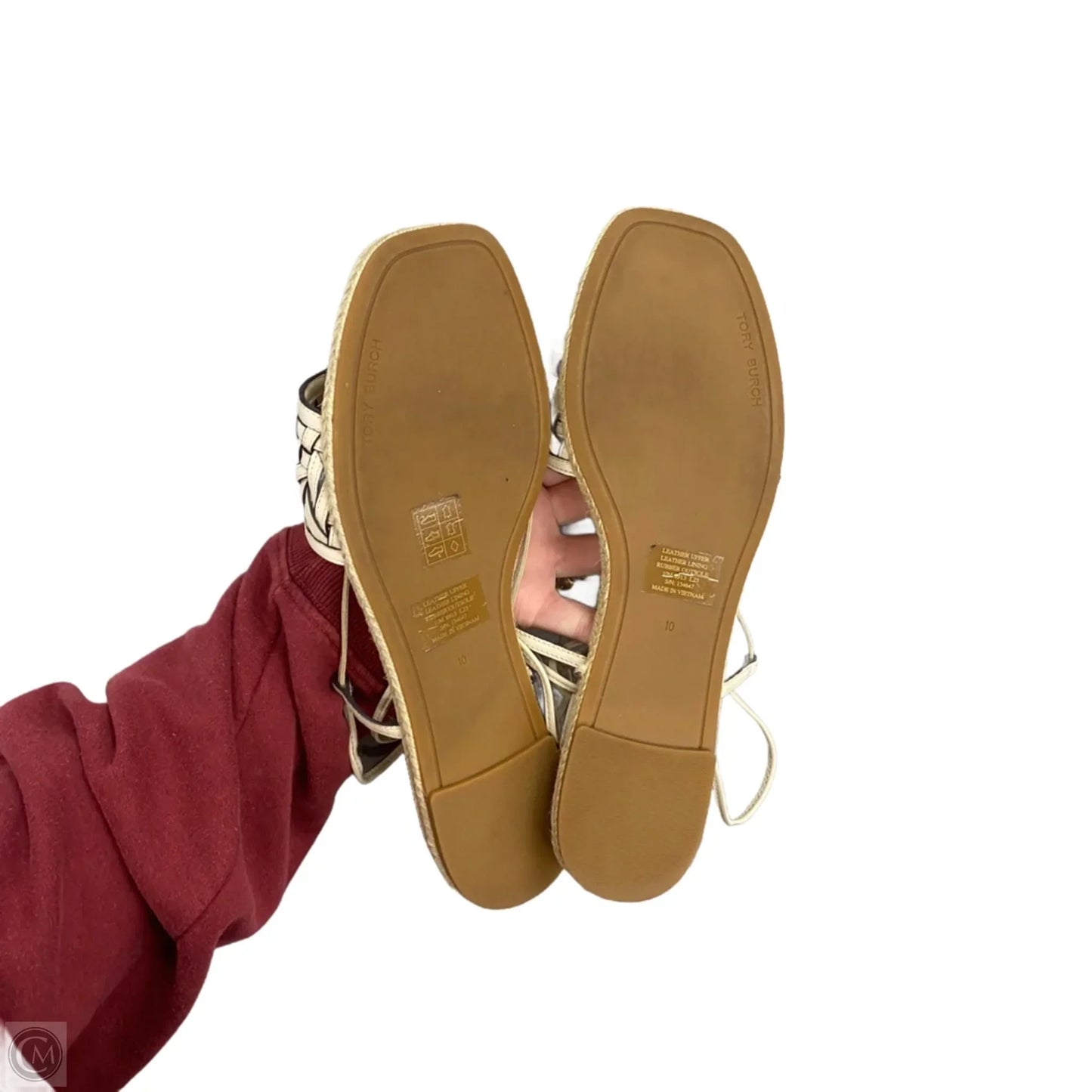 Sandals Designer By Tory Burch In Cream, Size: 10