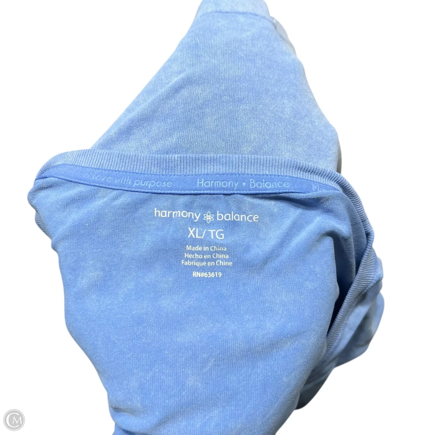Top Long Sleeve By Harmony & Balance In Blue, Size: Xl