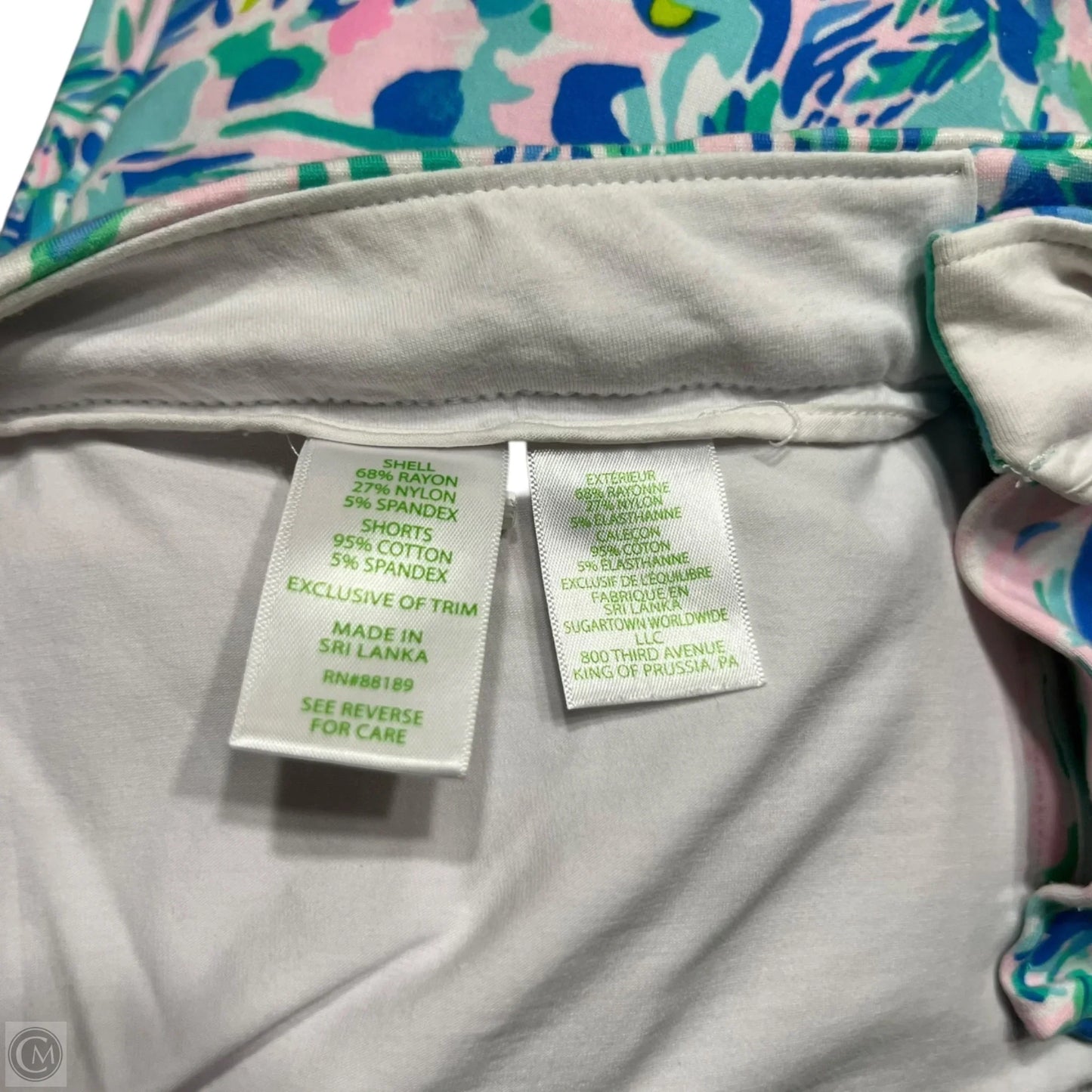 Skort Designer By Lilly Pulitzer In Green & Pink, Size: 6
