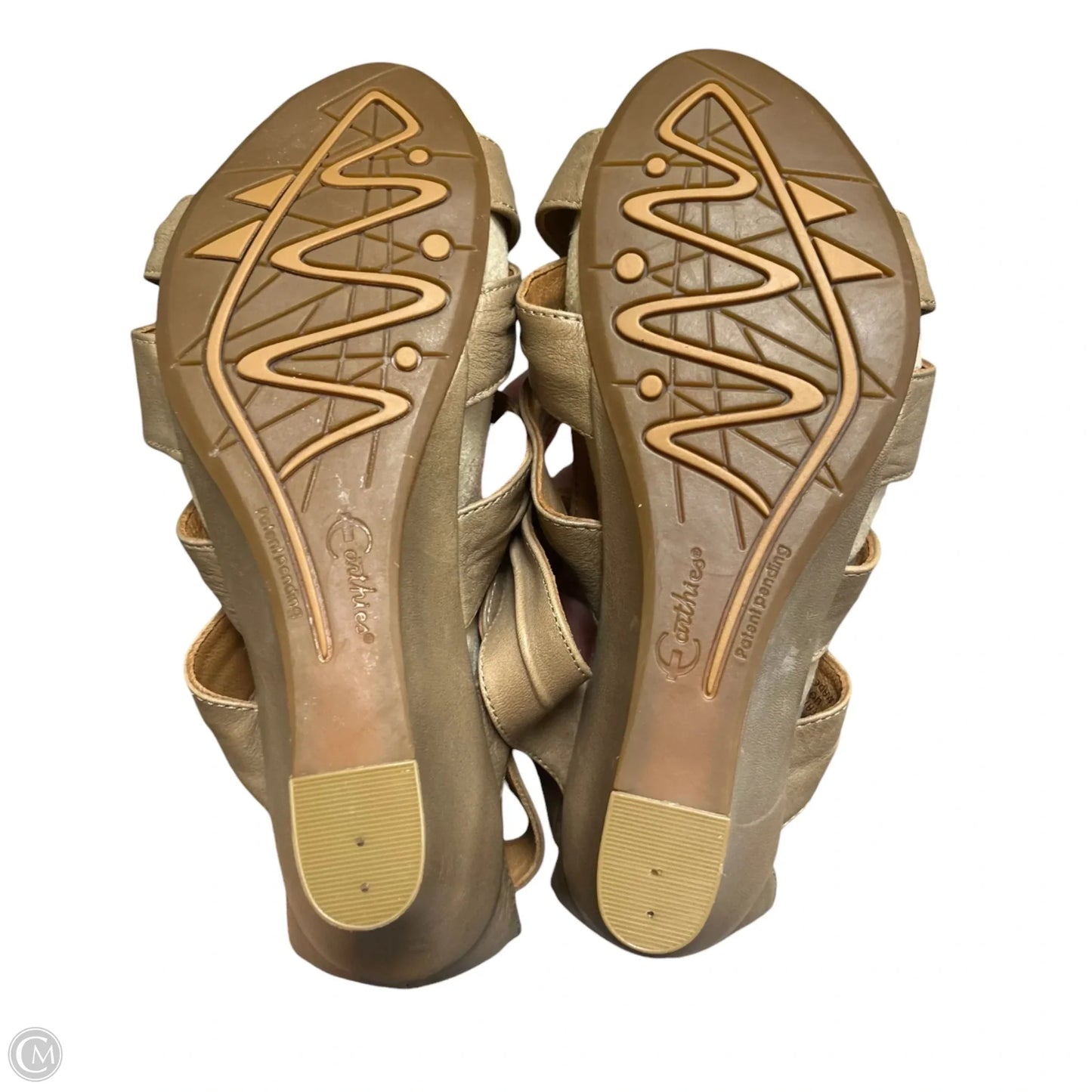 Sandals Heels Wedge By Earthies In Taupe, Size: 8.5