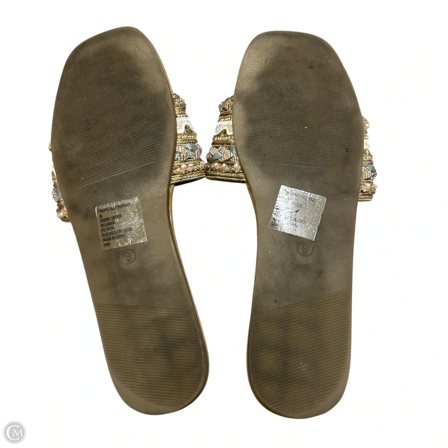 Shoes Flats By Madden Girl In Gold & Tan, Size: 9
