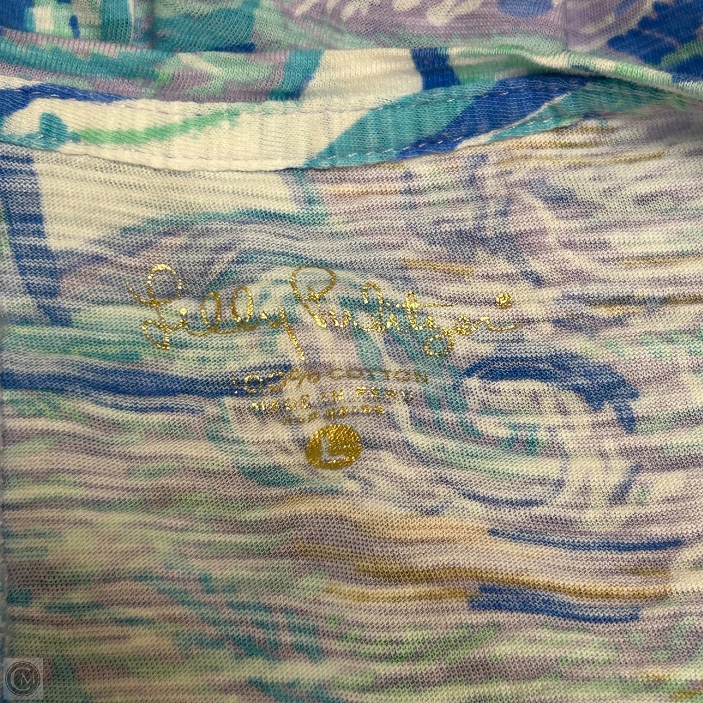 Dress Designer By Lilly Pulitzer In Blue & Tan, Size: L