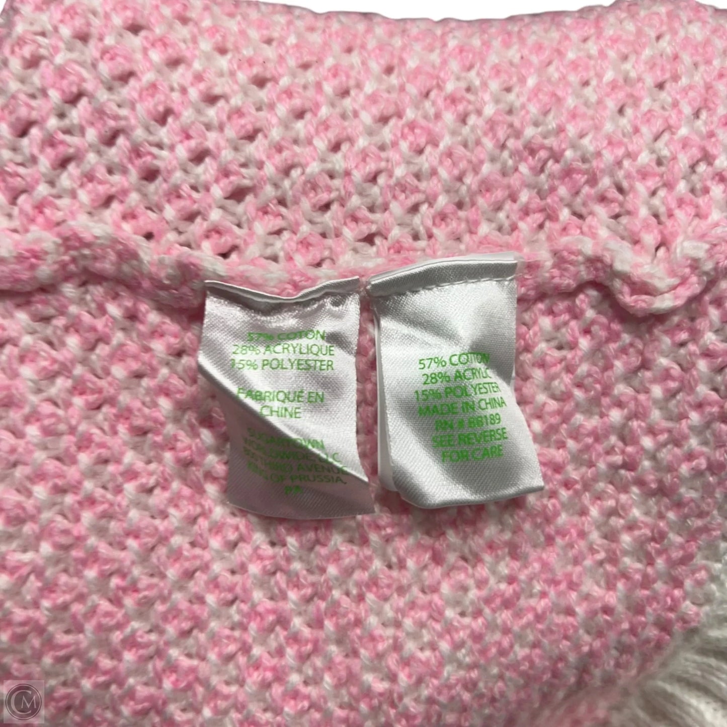 Sweater Cardigan Designer By Lilly Pulitzer In Pink & White, Size: M