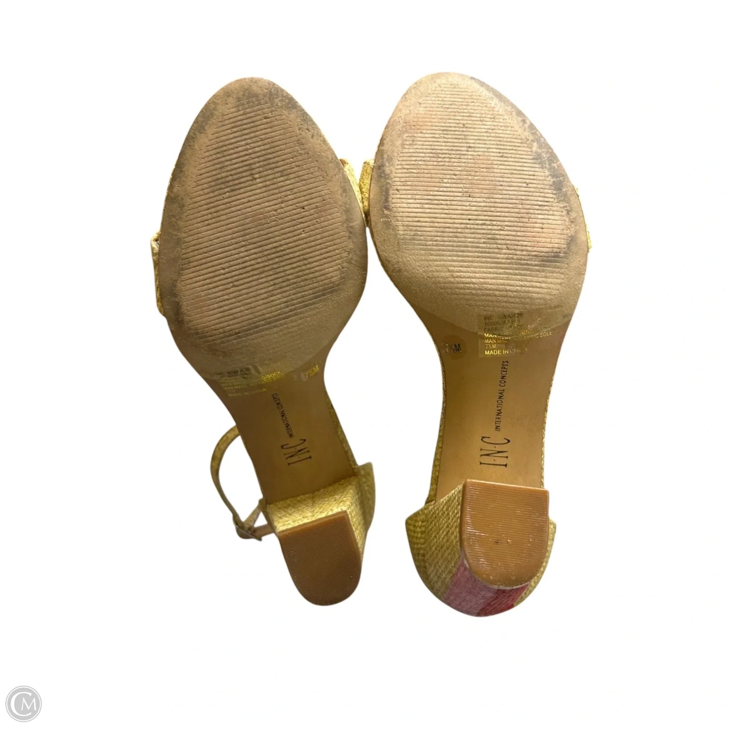 Sandals Heels Block By Inc In Tan, Size: 7.5