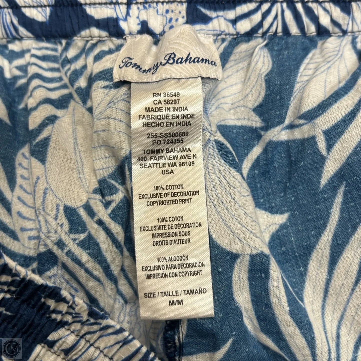 Pants Lounge By Tommy Bahama In Blue & White, Size: M