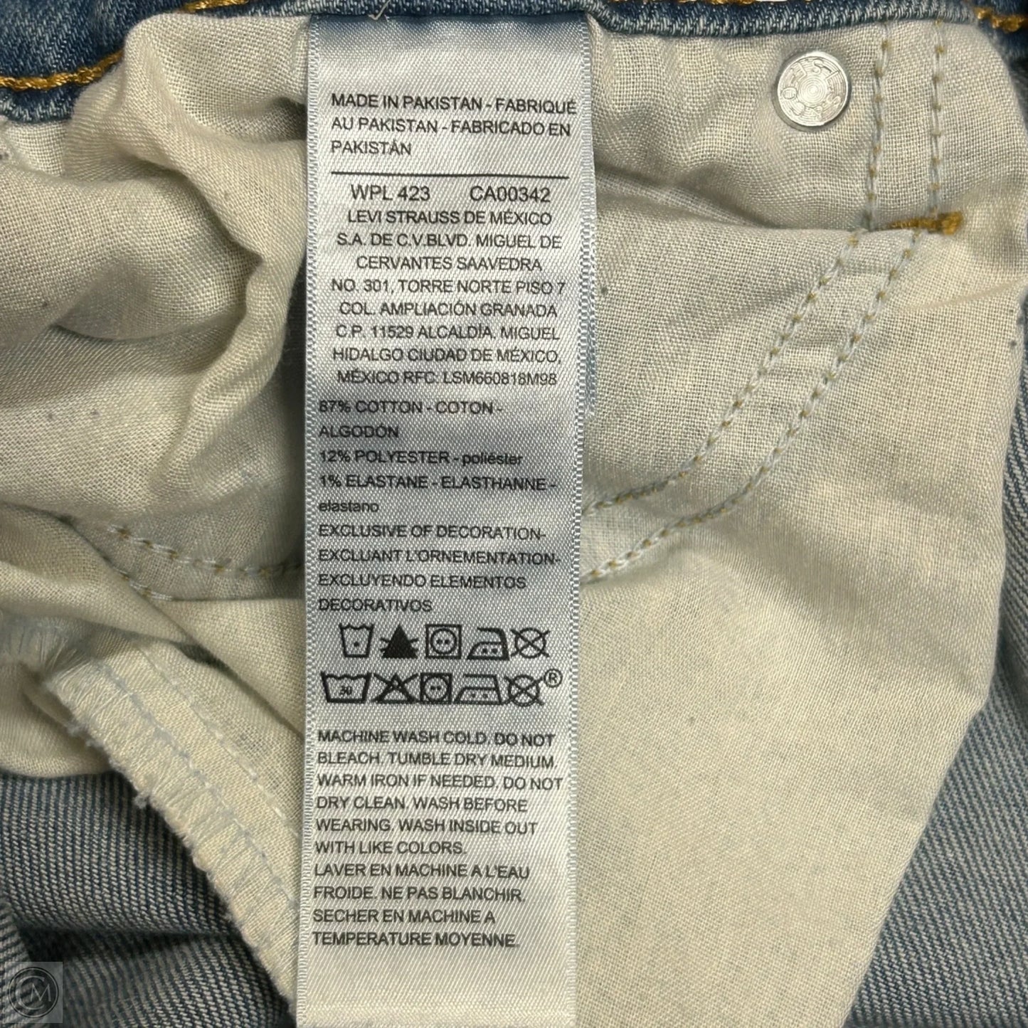 Jeans Straight By Levis Signature In Blue Denim, Size: 16