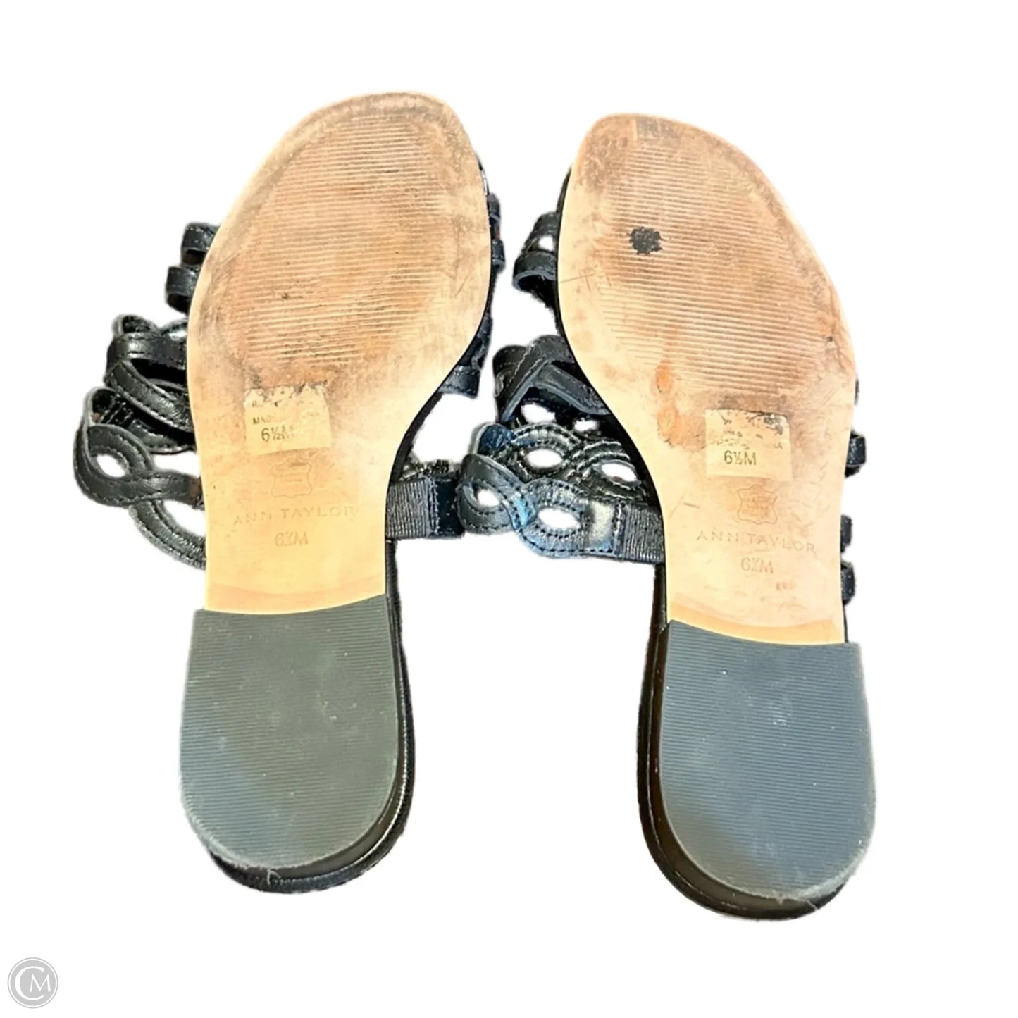 Sandals Flats By Ann Taylor In Black, Size: 6.5