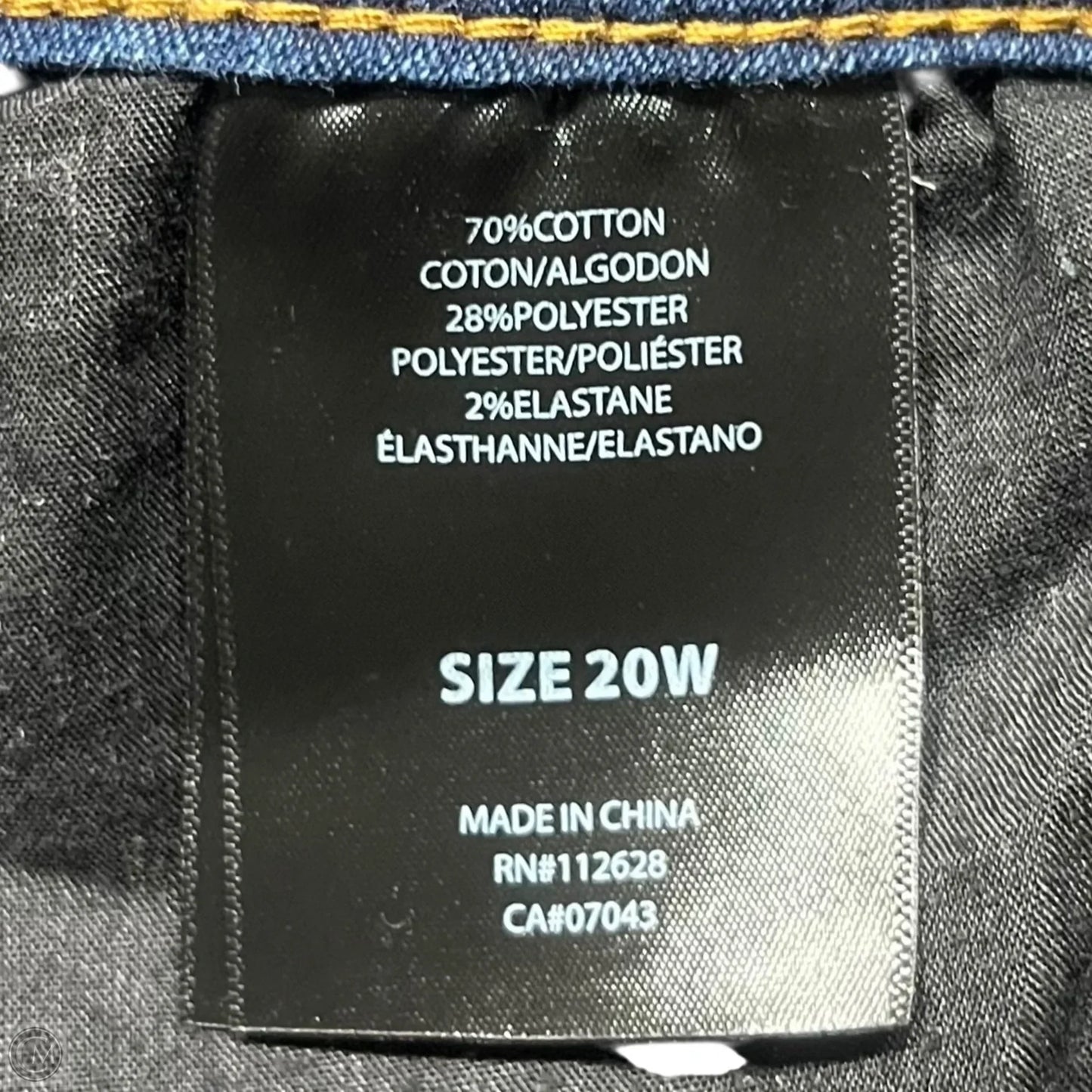 Jeans Skinny By Tahari In Blue Denim, Size: 20