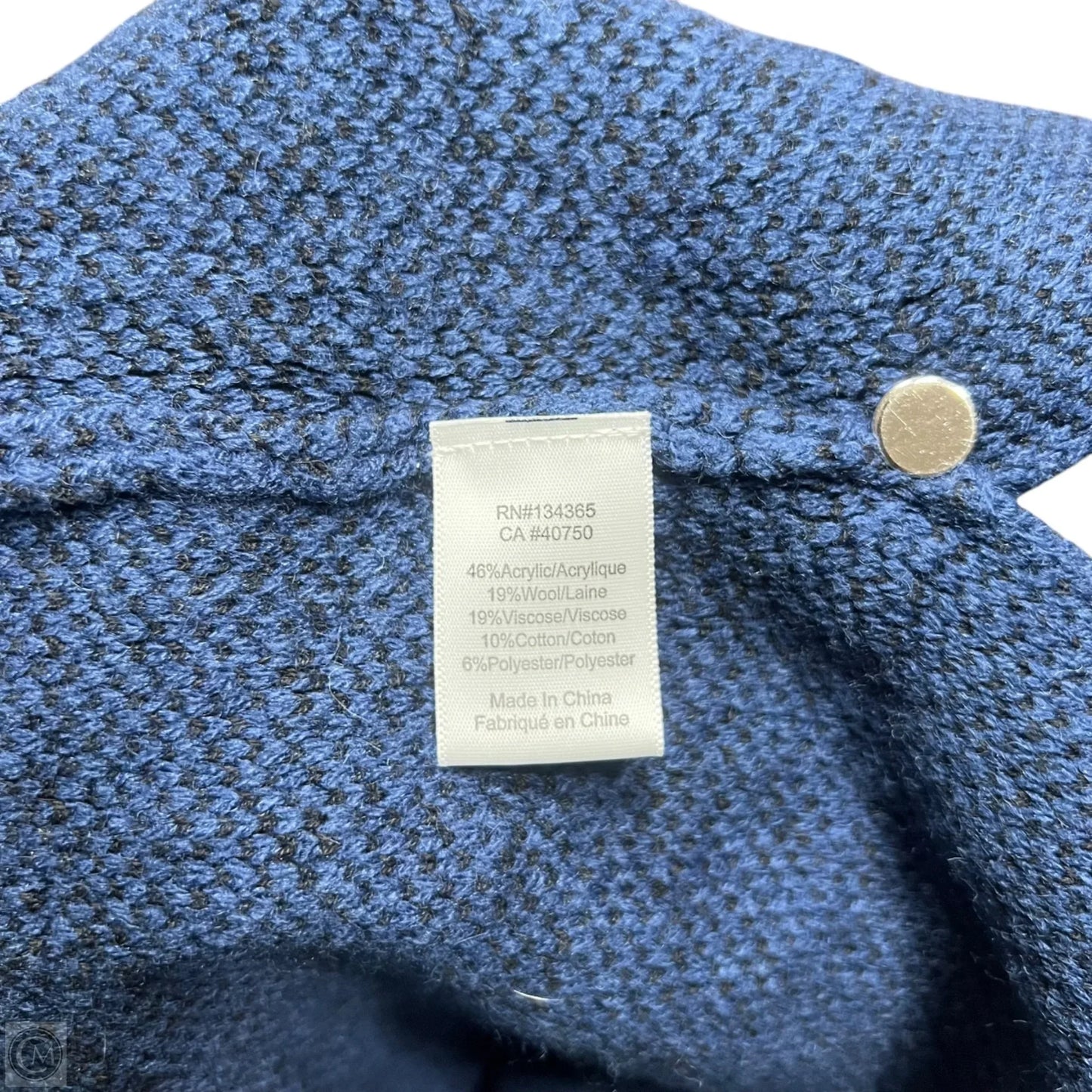 Sweater By Marla Wayne In Black & Blue, Size: L