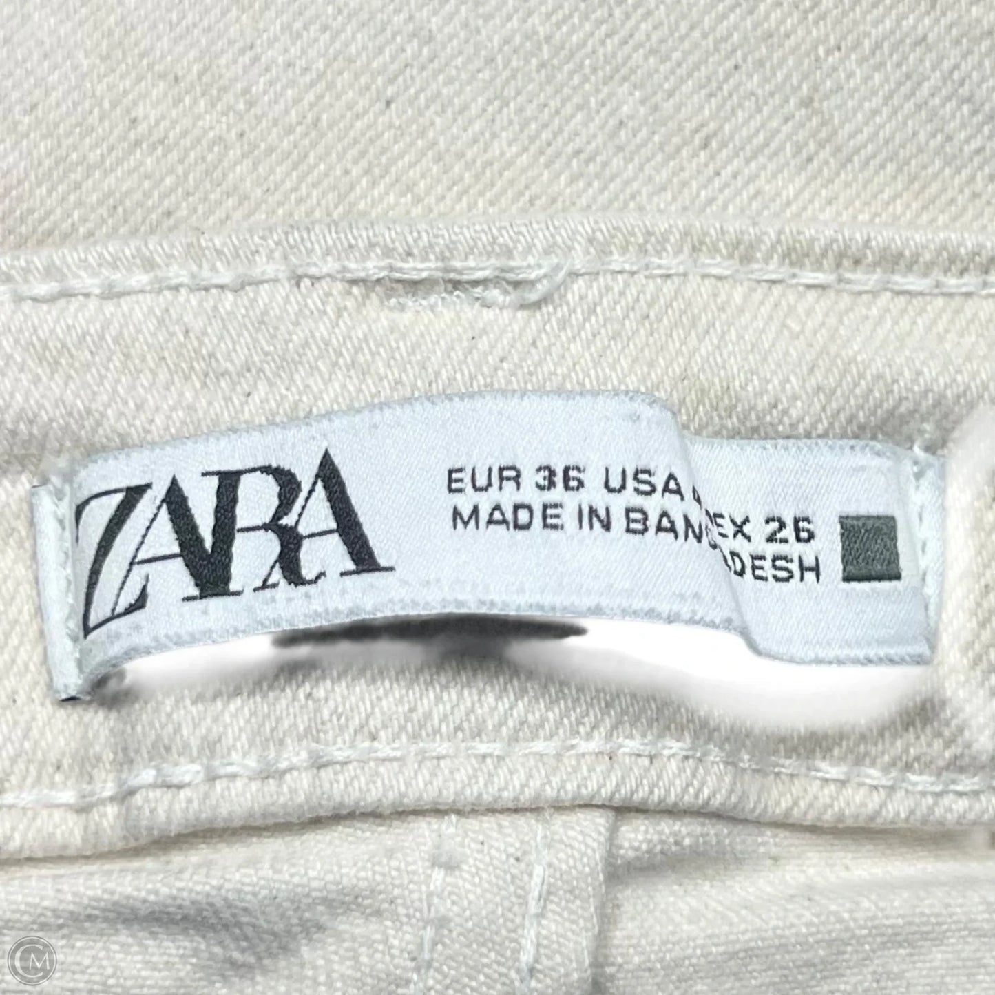 Jeans Cropped By Zara In Cream, Size: 4