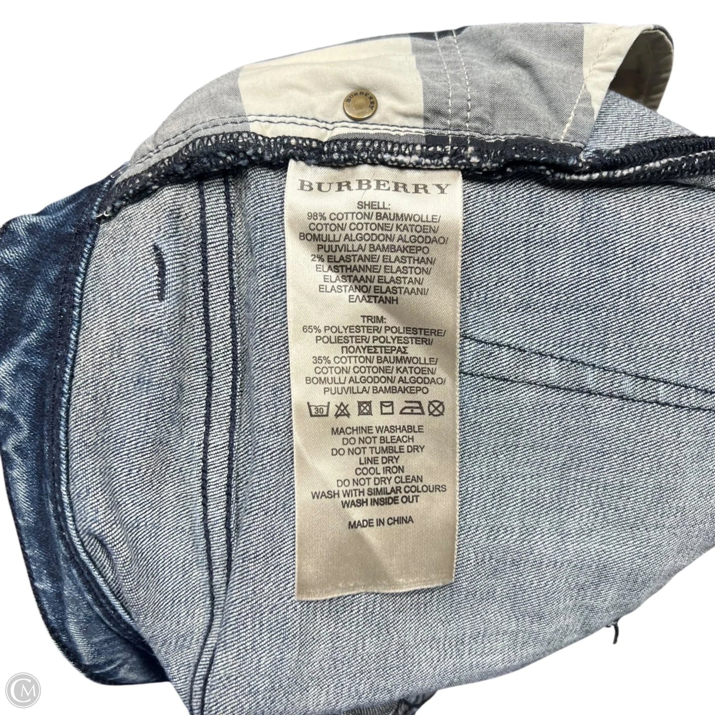 Jeans Luxury Designer By Burberry In Blue Denim, Size: 12