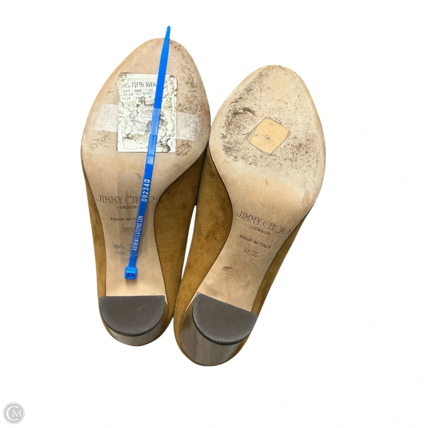 Shoes Luxury Designer By Jimmy Choo In Brown, Size: 6