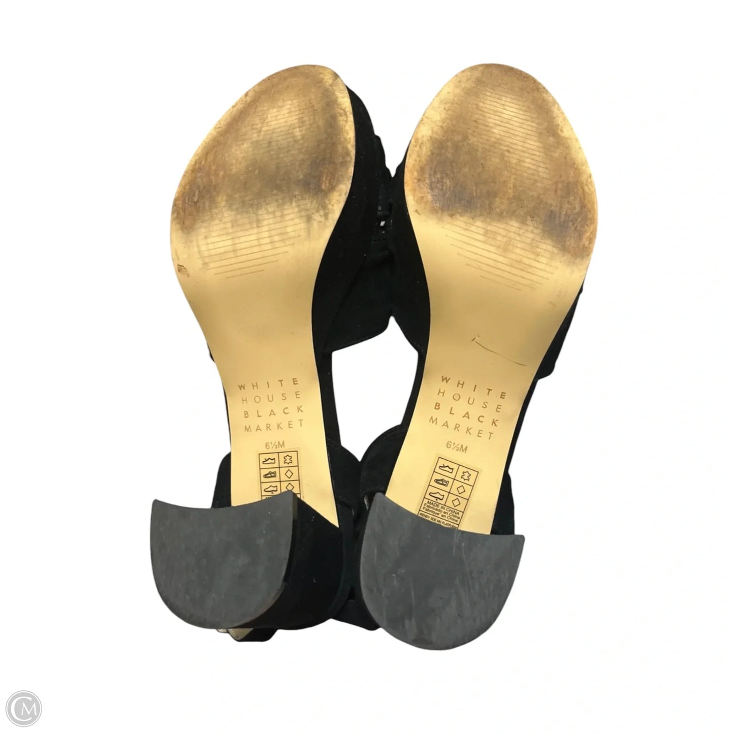 Sandals Heels Block By White House Black Market In Black, Size: 6.5