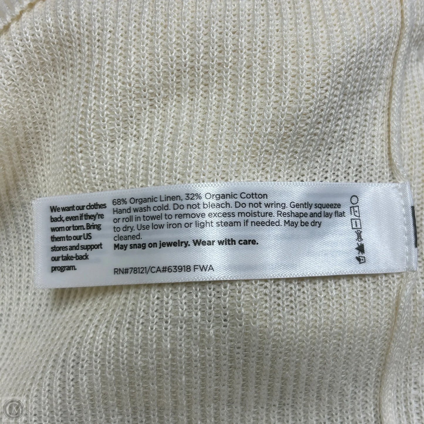 Sweater Cardigan By Eileen Fisher In Cream, Size: 1x
