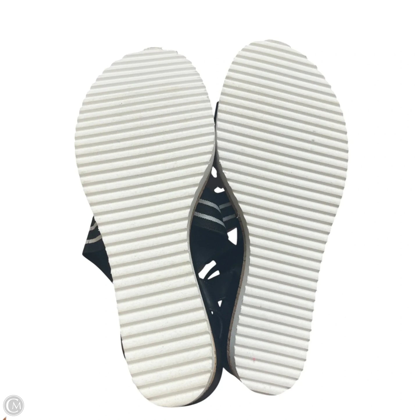 Sandals Heels Wedge By Steven In Black & White, Size: 10
