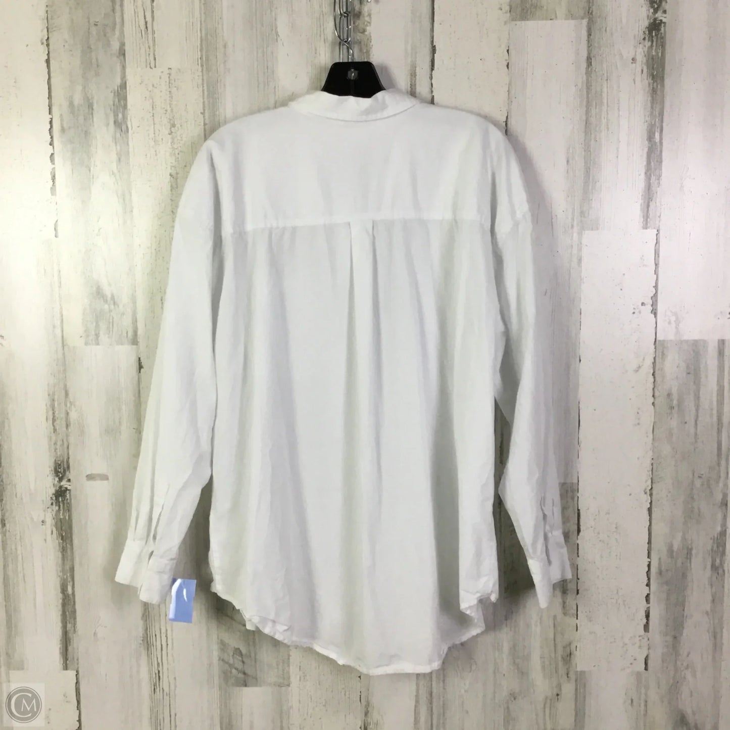 Blouse Long Sleeve By Nine West Apparel In White, Size: Xxl