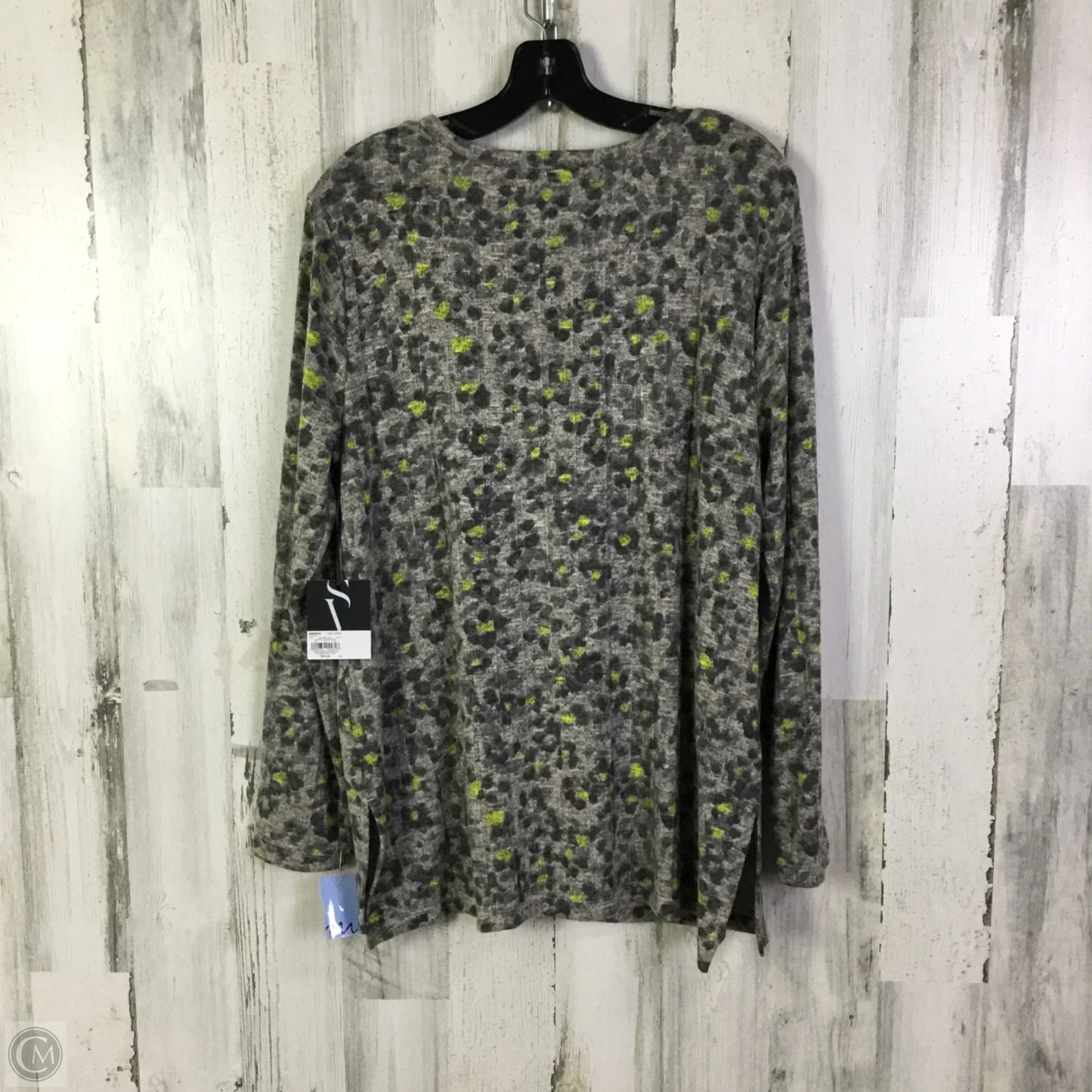 Top Long Sleeve By Simply Vera In Grey & Tan, Size: L