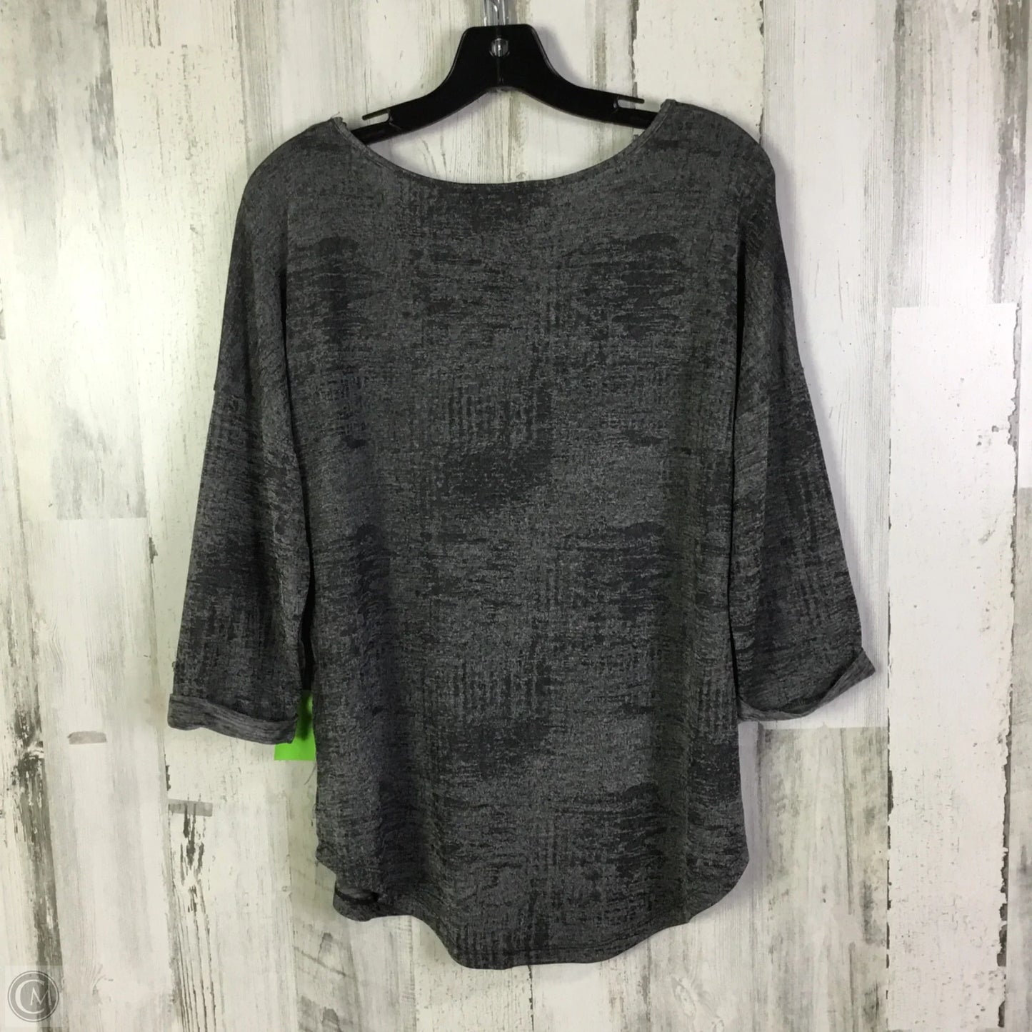 Top 3/4 Sleeve Basic By New York And Co In Grey, Size: L