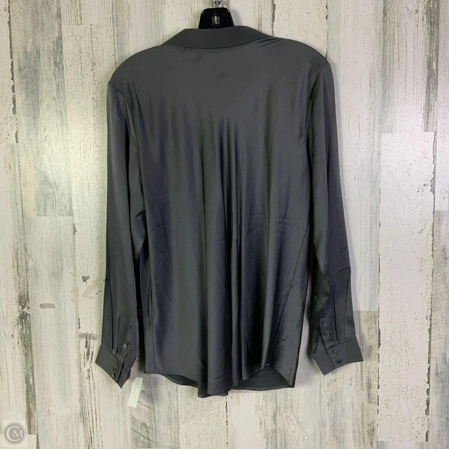 Blouse Long Sleeve By Eileen Fisher In Grey, Size: L