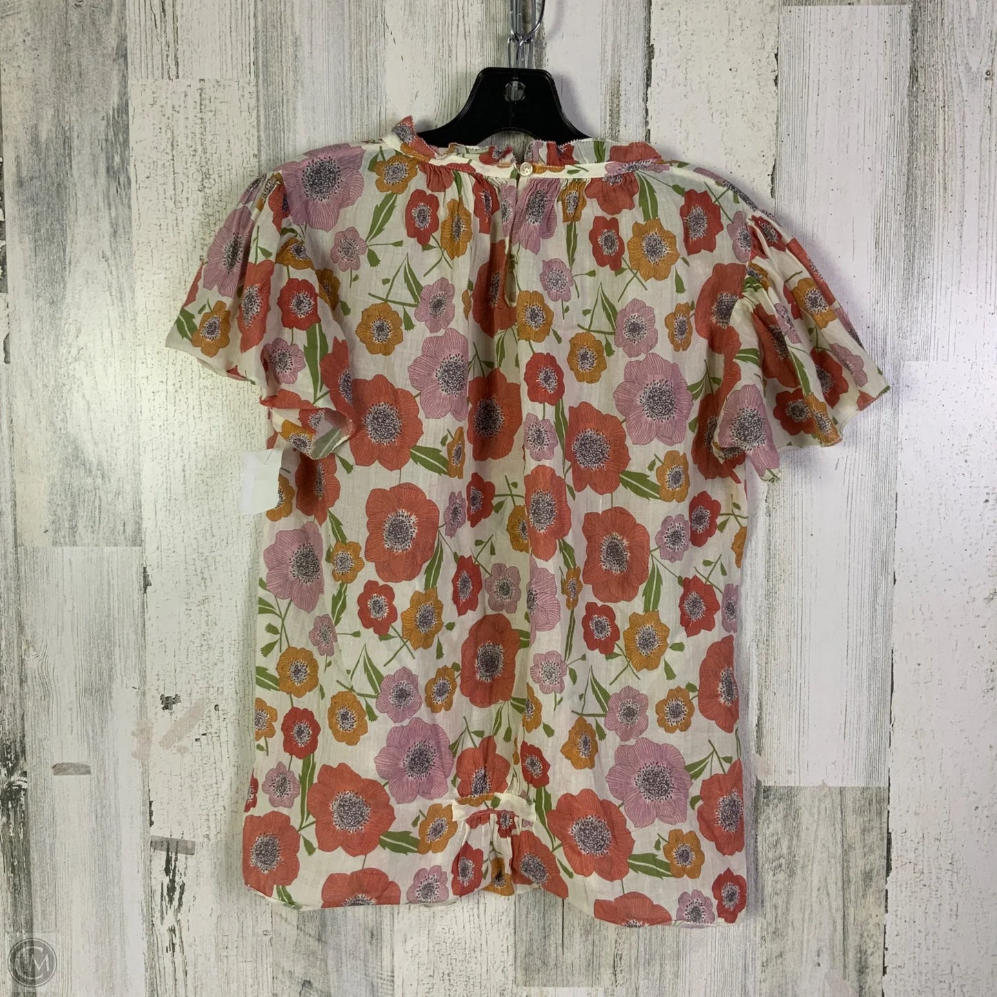 Top Short Sleeve By Birds Of Paradis By Trovata In Floral Print, Size: L