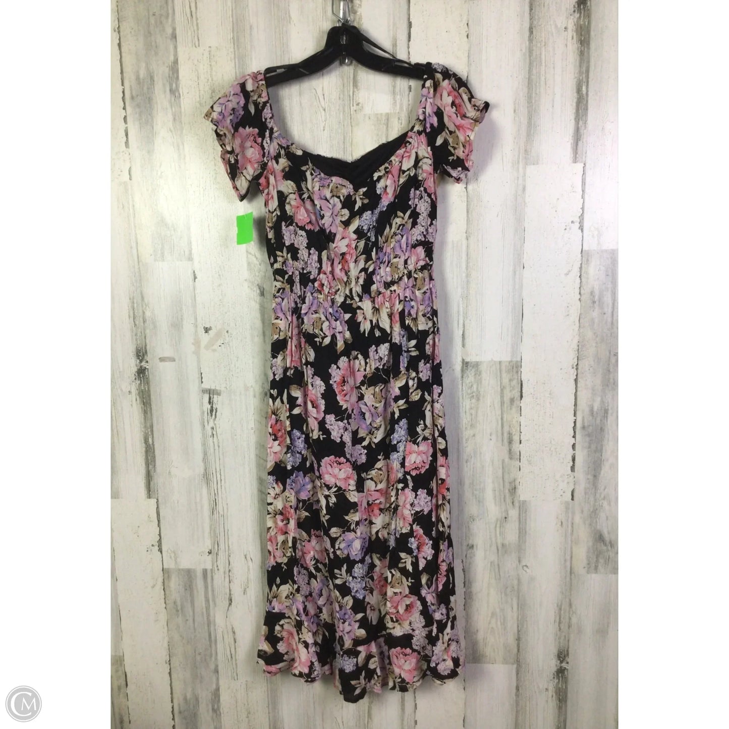 Dress Casual Midi By Band Of Gypsies In Black & Pink, Size: M
