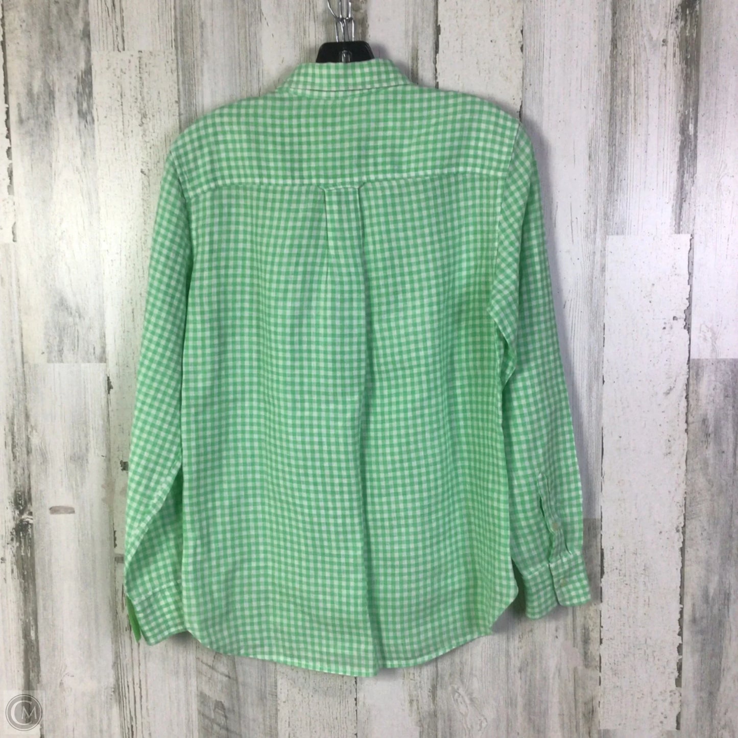Top Long Sleeve By Southern Tide In Green & White, Size: Xs