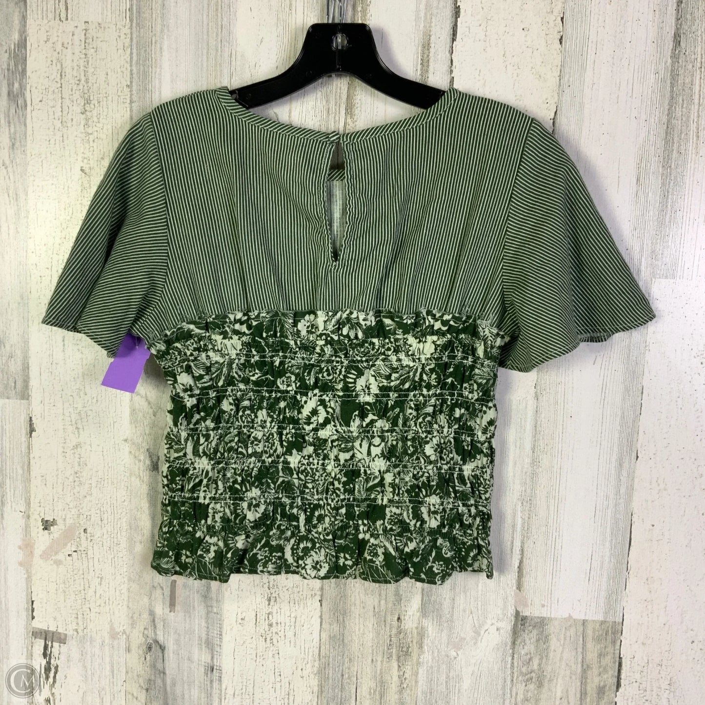 Top Short Sleeve By Anthropologie In Green, Size: M