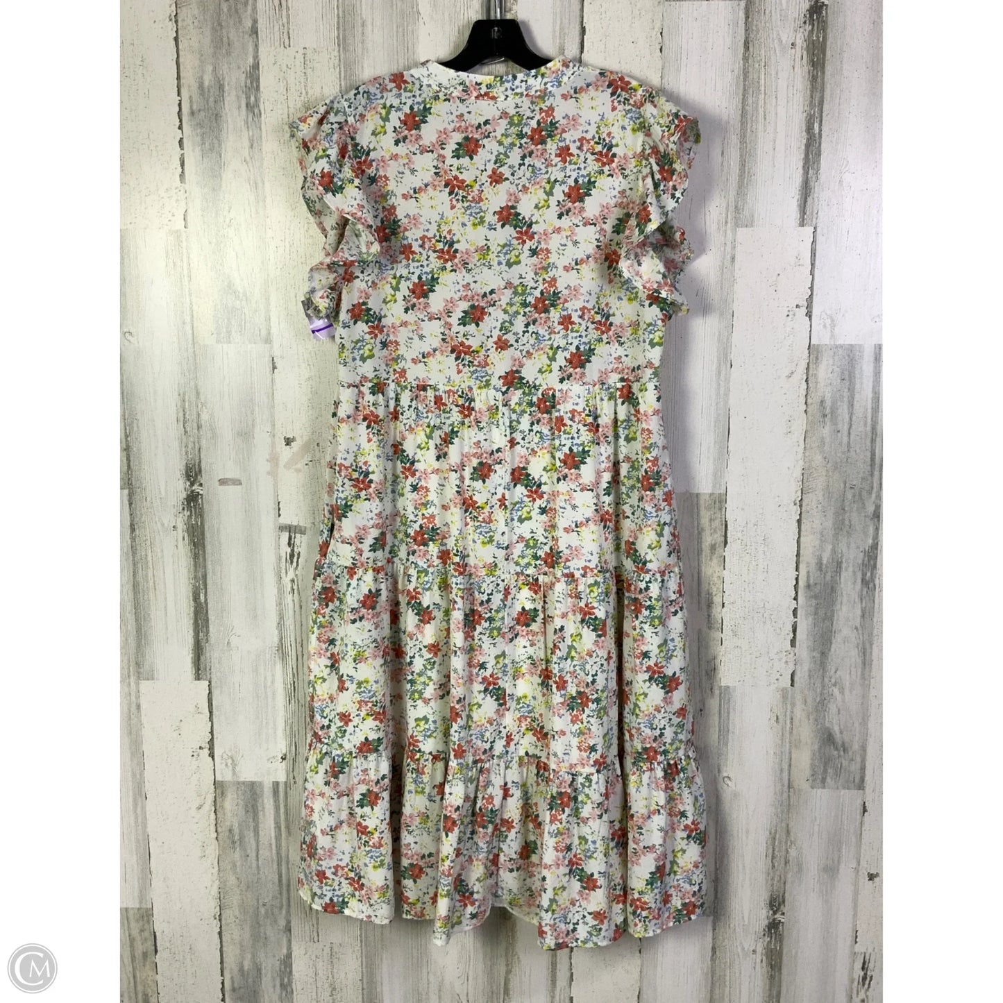 Dress Casual Maxi By Entro In Pink & White, Size: L