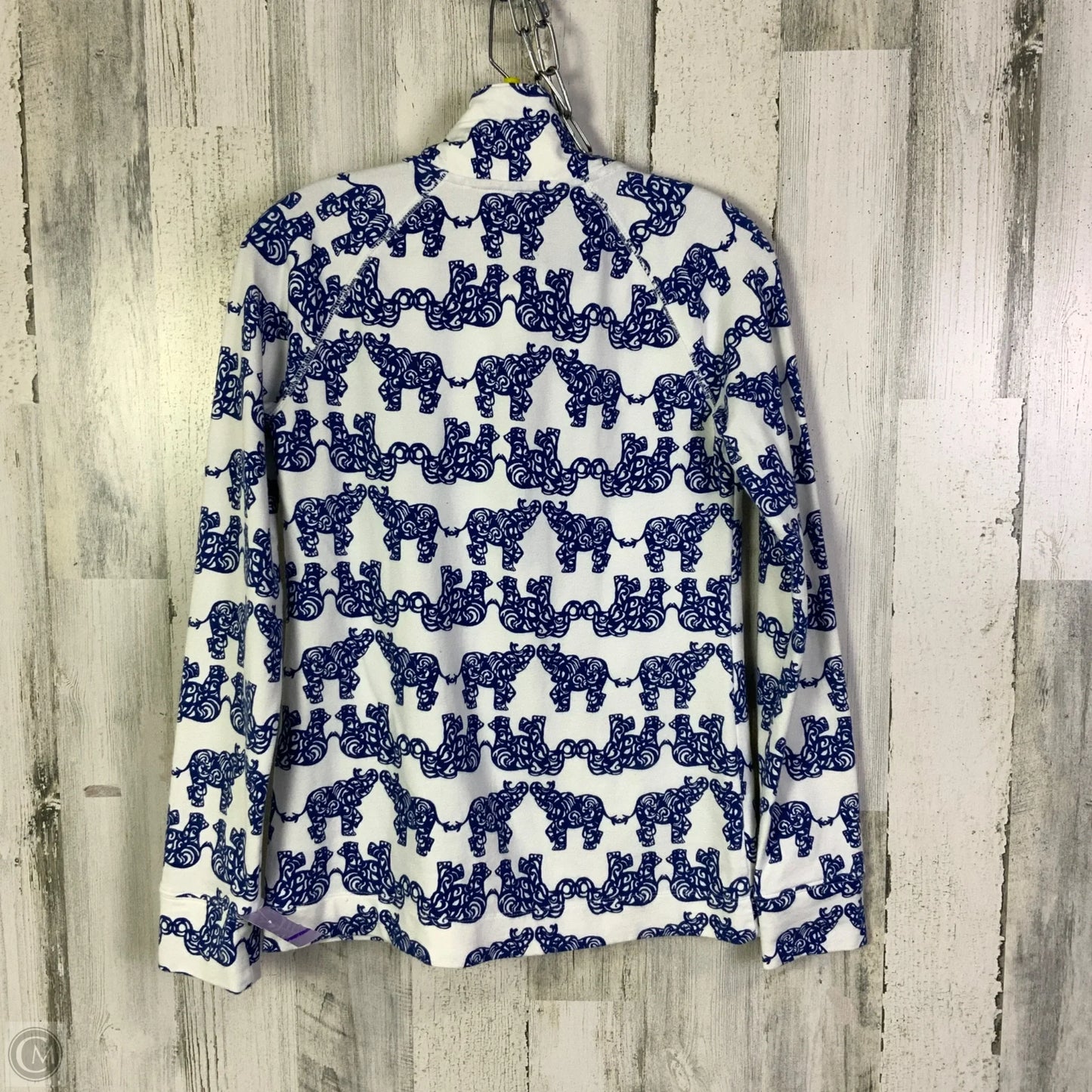 Top Long Sleeve Designer By Lilly Pulitzer In Blue & White, Size: Xs