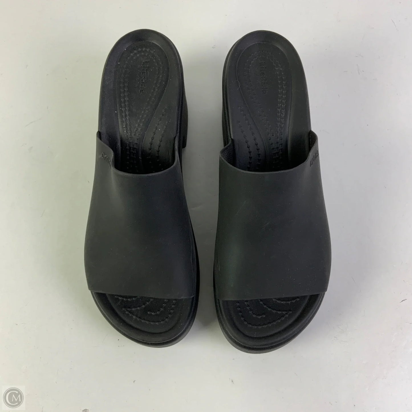 Sandals Heels Block By Crocs In Black, Size: 9