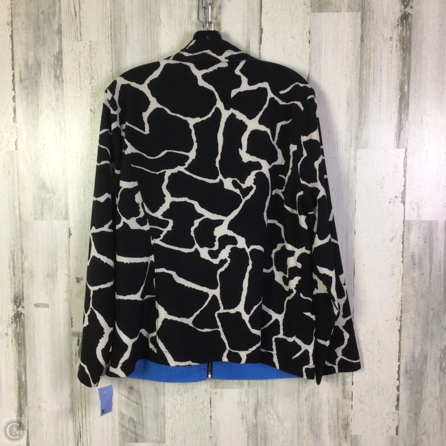 Athletic Jacket By Zenergy By Chicos In Black & Blue, Size: L