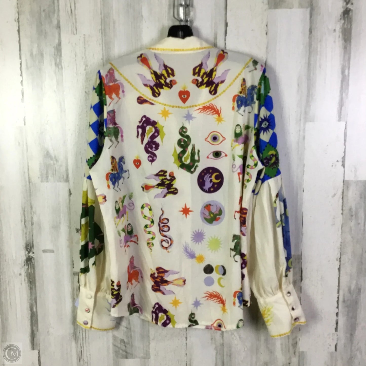 Blouse Long Sleeve By Clothes Mentor In Cream, Size: 2x
