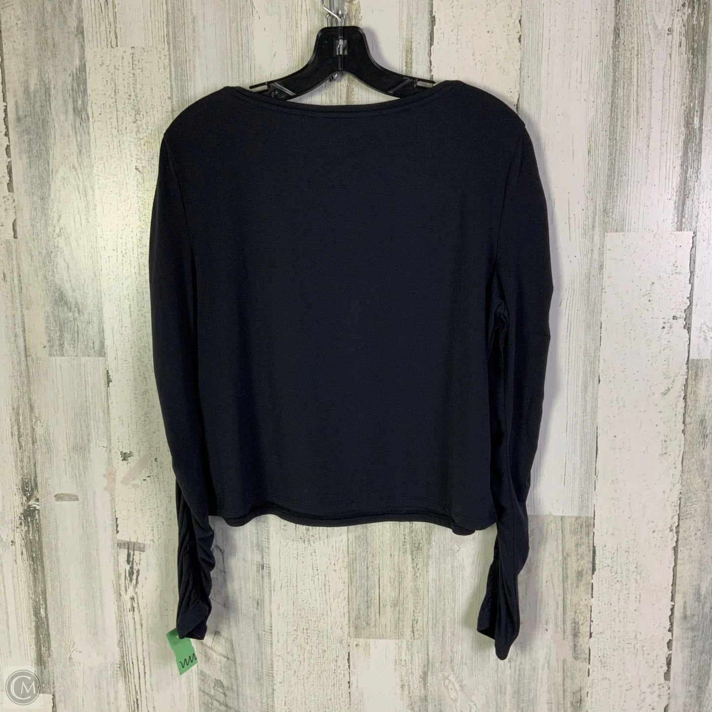 Athletic Top Long Sleeve Collar By Athleta In Black, Size: L