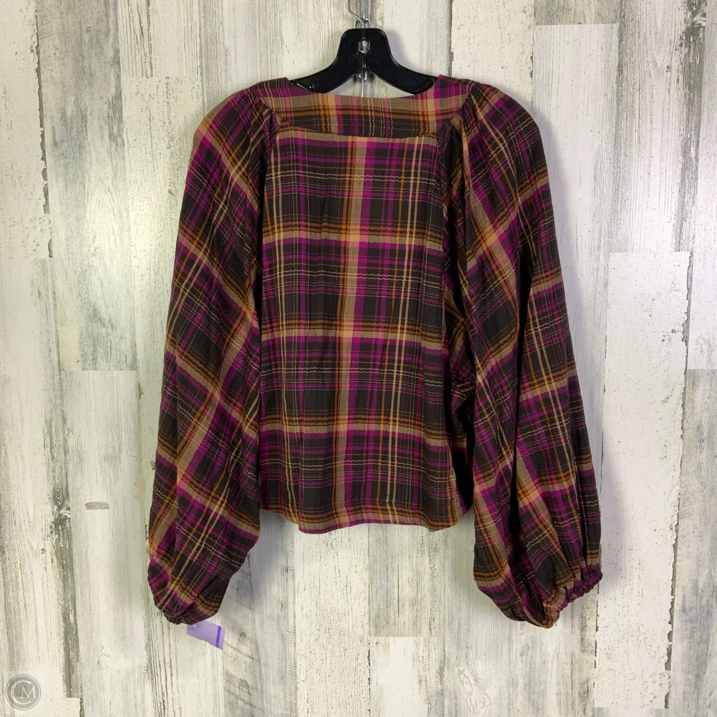 Top Long Sleeve By Anthropologie In Brown, Size: S