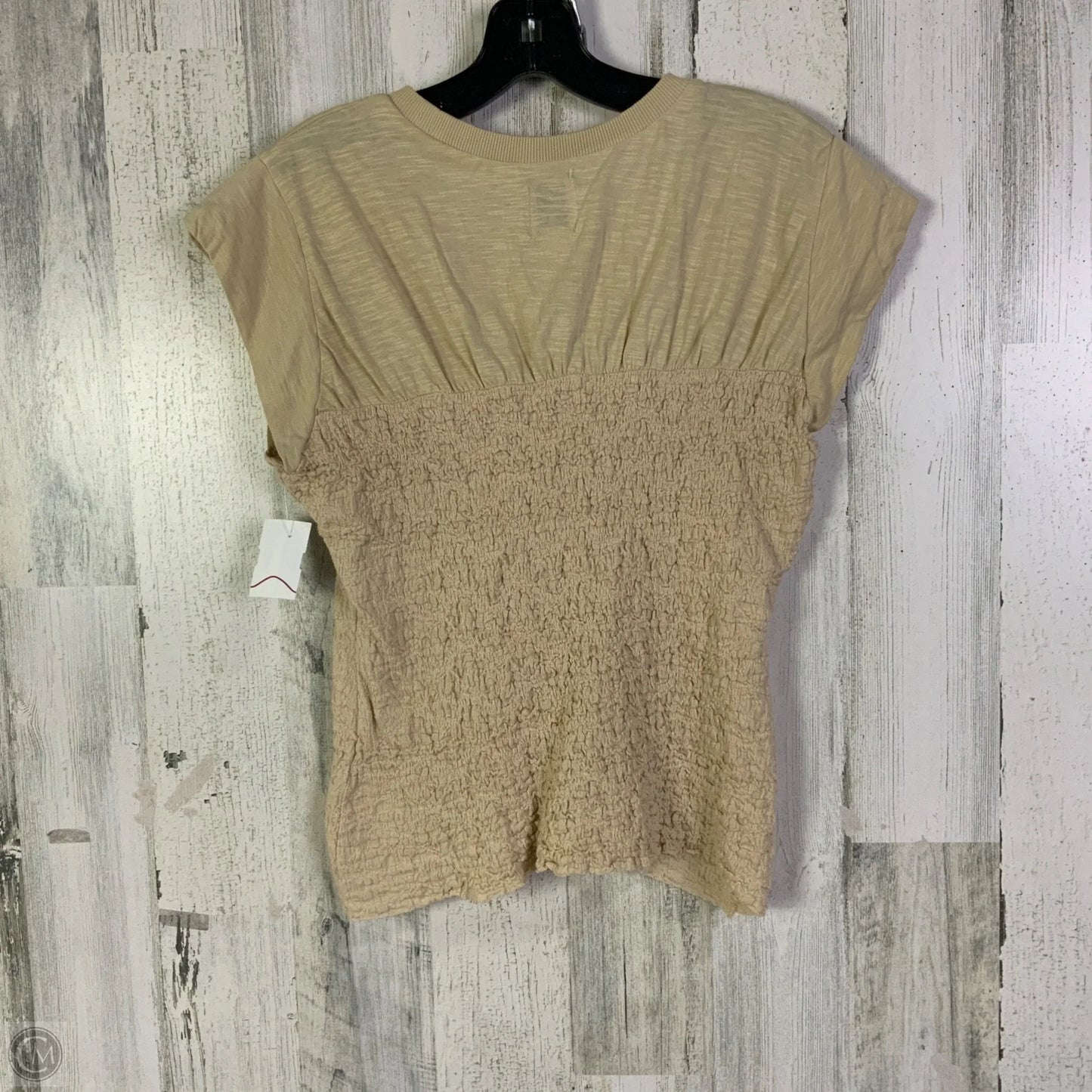 Top Short Sleeve By Maeve In Tan, Size: M