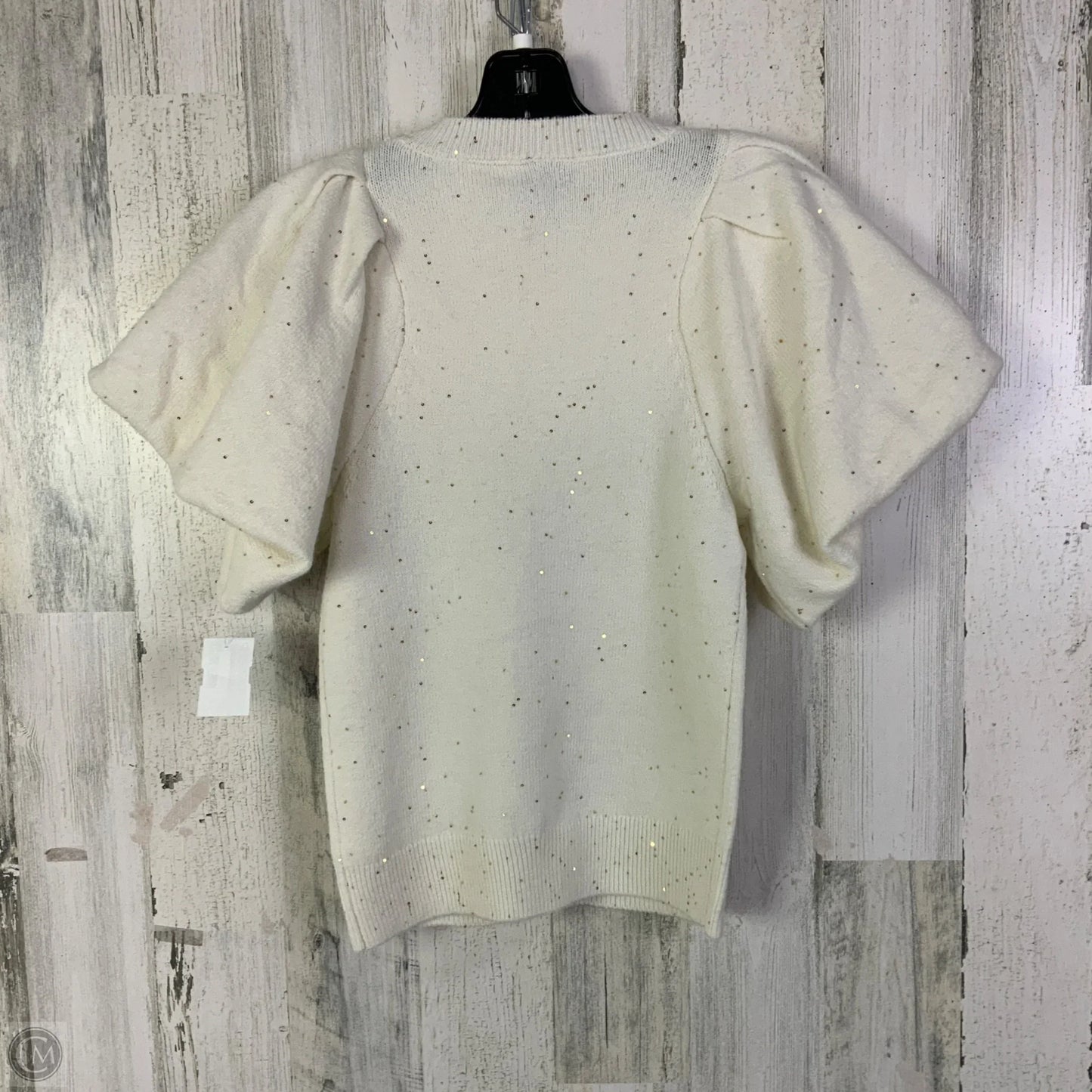 Sweater Short Sleeve By Scoop In Cream, Size: Xs