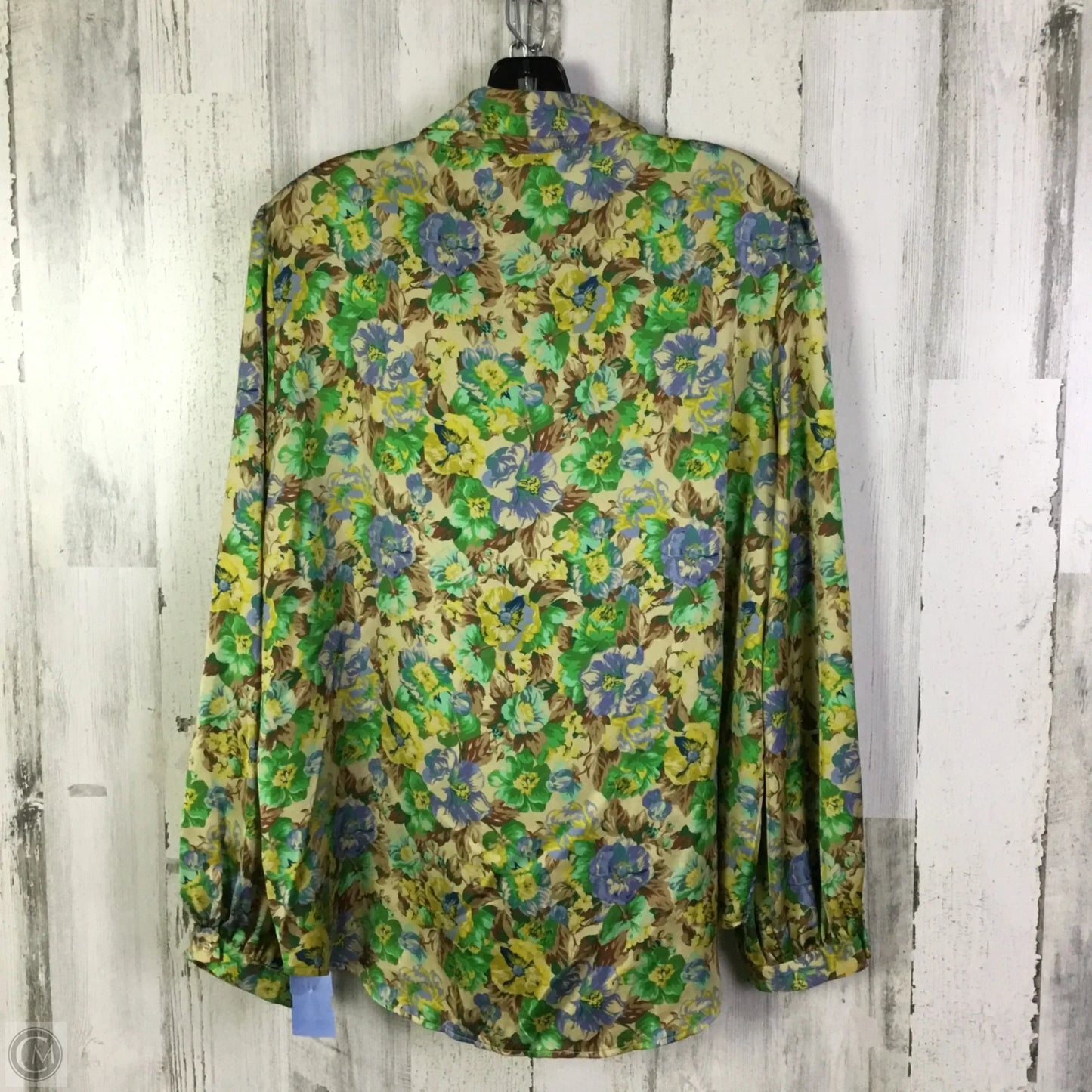 Blouse Long Sleeve By Zara In Green & Tan, Size: Xl