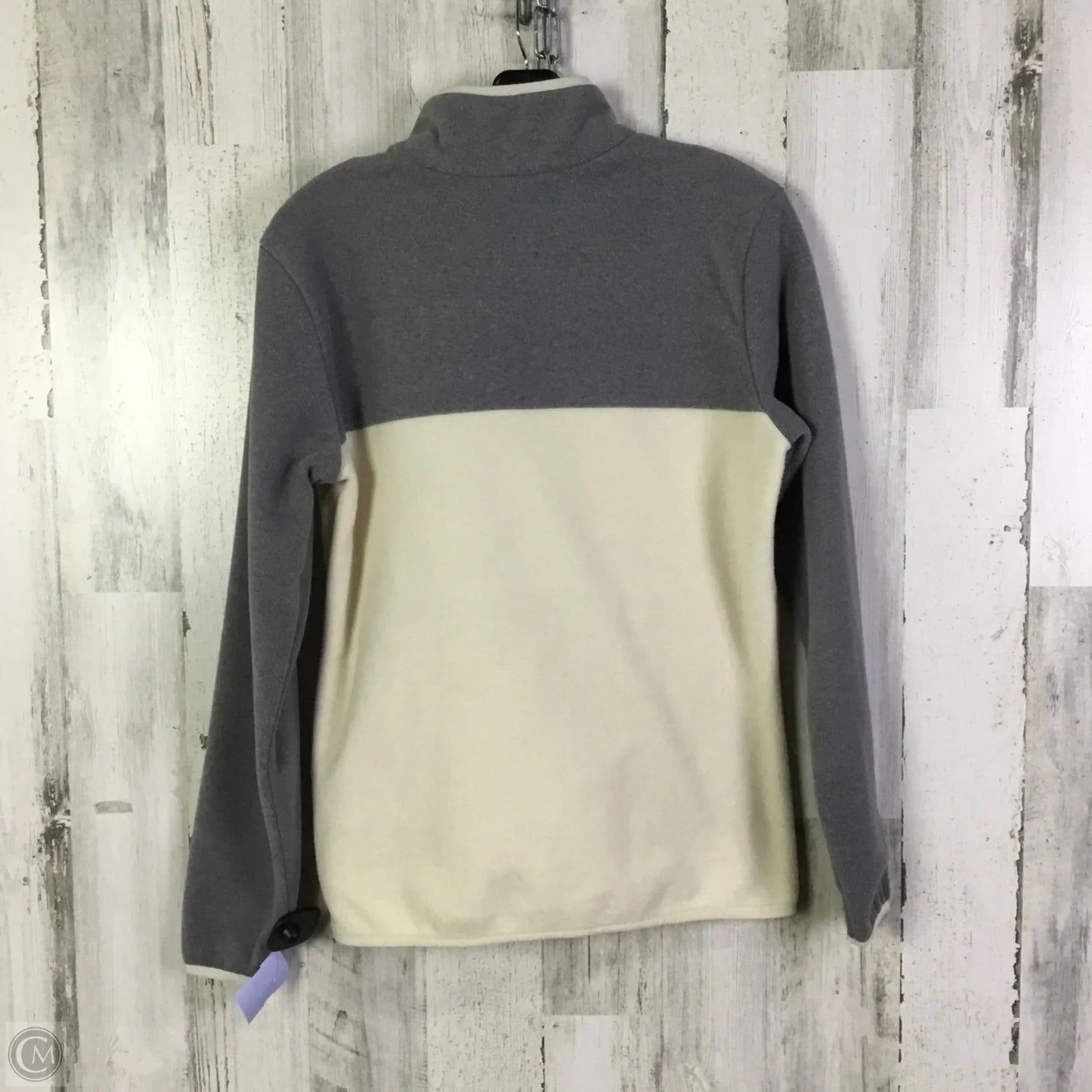 Sweatshirt Collar By Columbia In Cream & Grey, Size: S