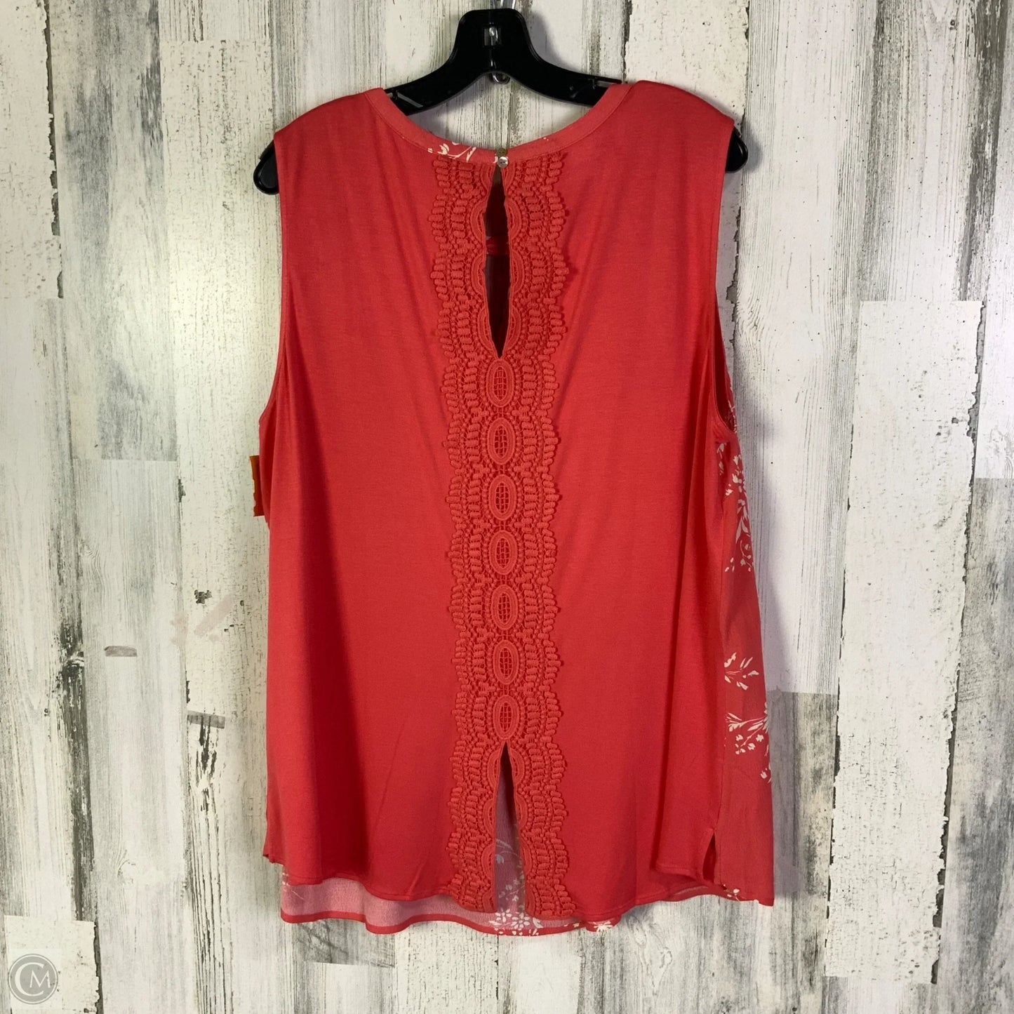 Top Sleeveless By Daniel Rainn In Pink & White, Size: 2x