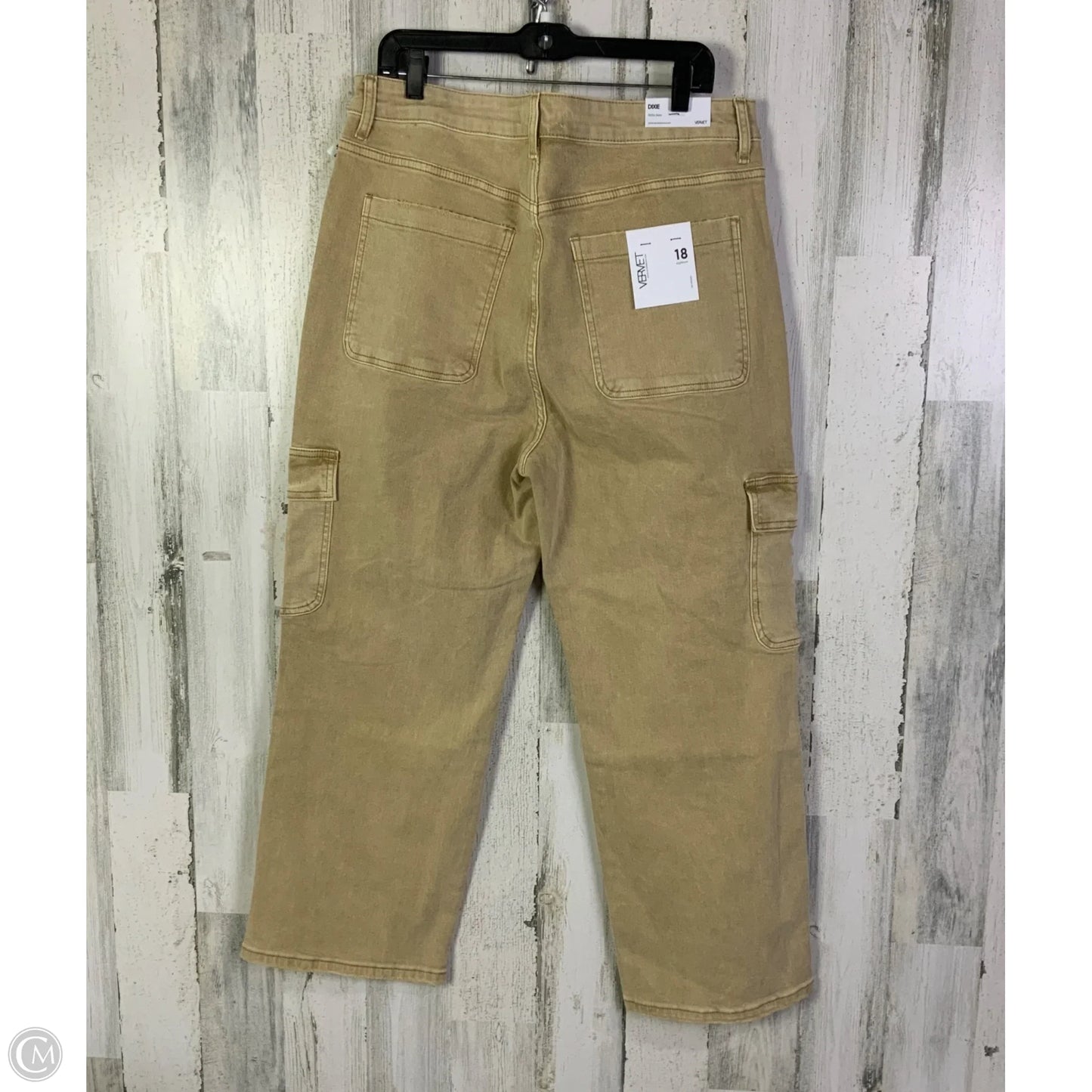 Jeans Straight By Vervet In Tan Denim, Size: 18