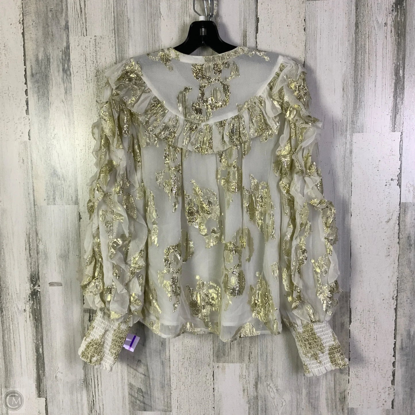 Blouse Long Sleeve By A Loves A In Cream, Size: M